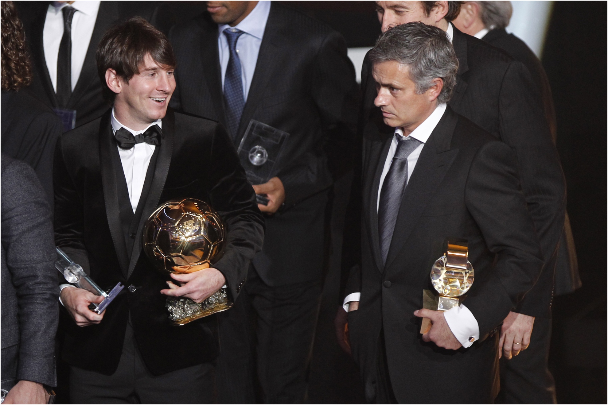 Messi y Mou, en la gala del Balón de Oro.