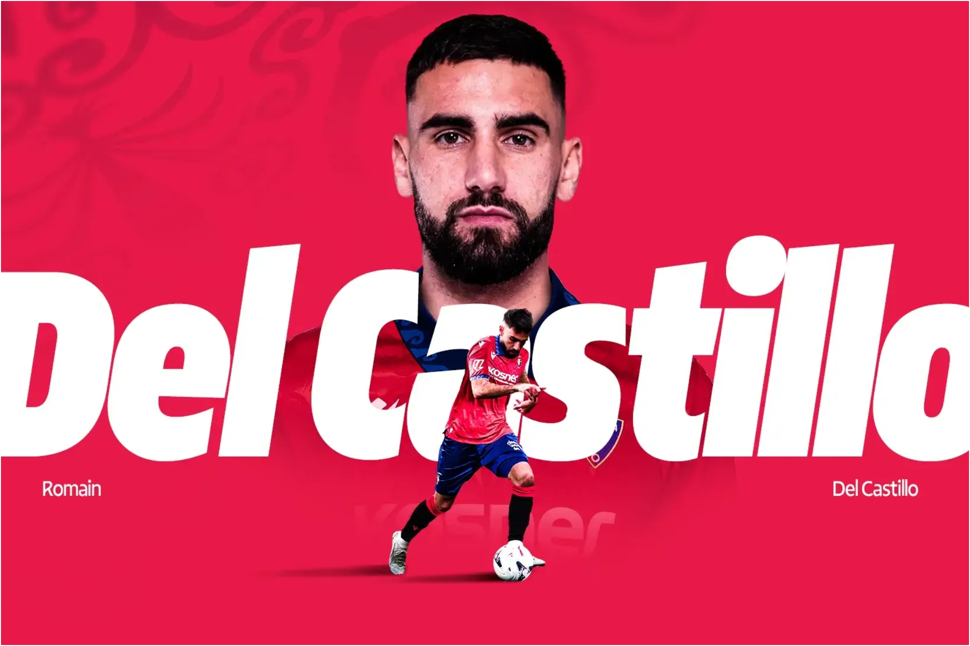 Romain del Castillo en su presentación como nuevo jugador de Osasuna.