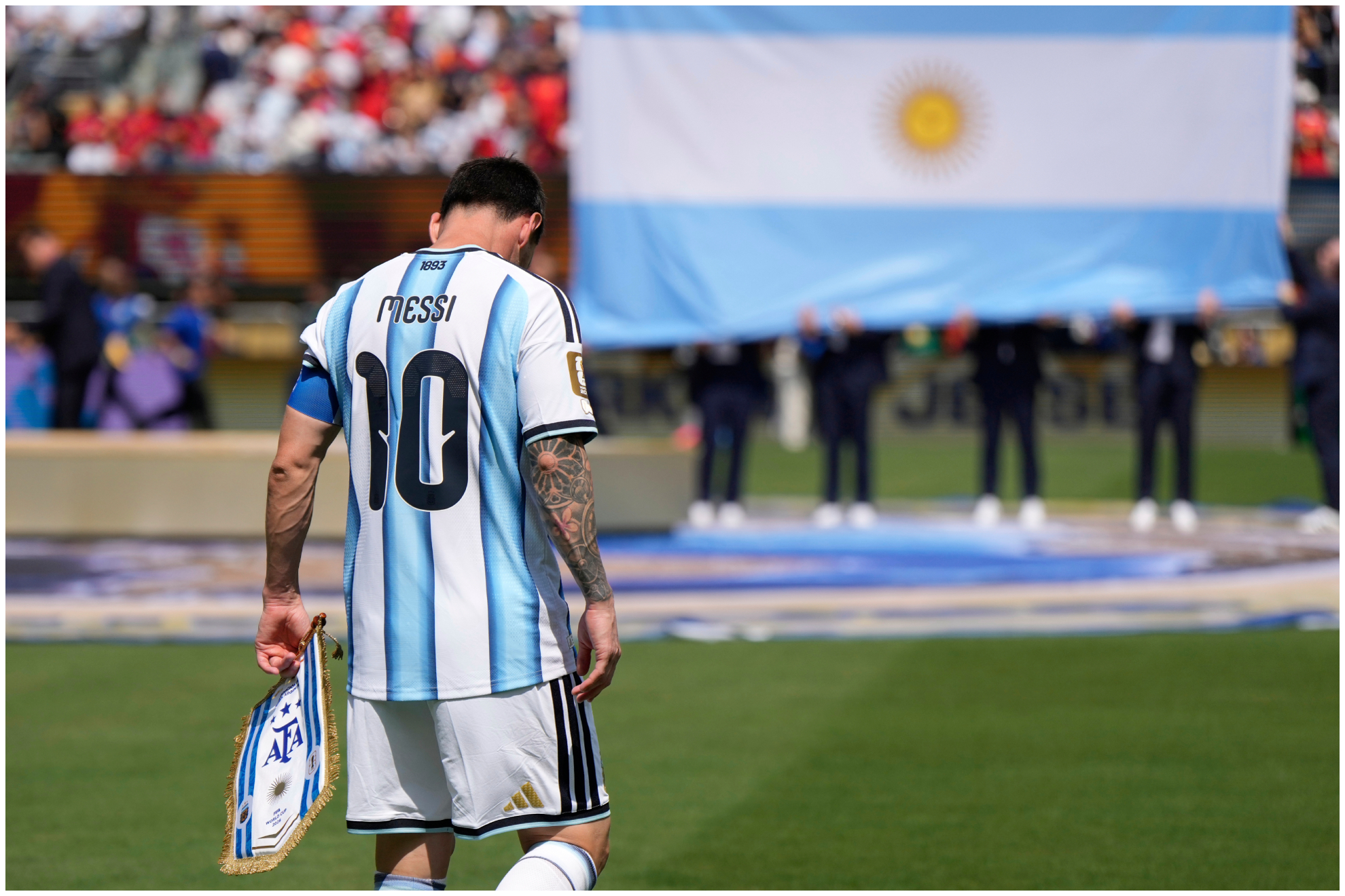 Leo, con la 10 de Argentina.