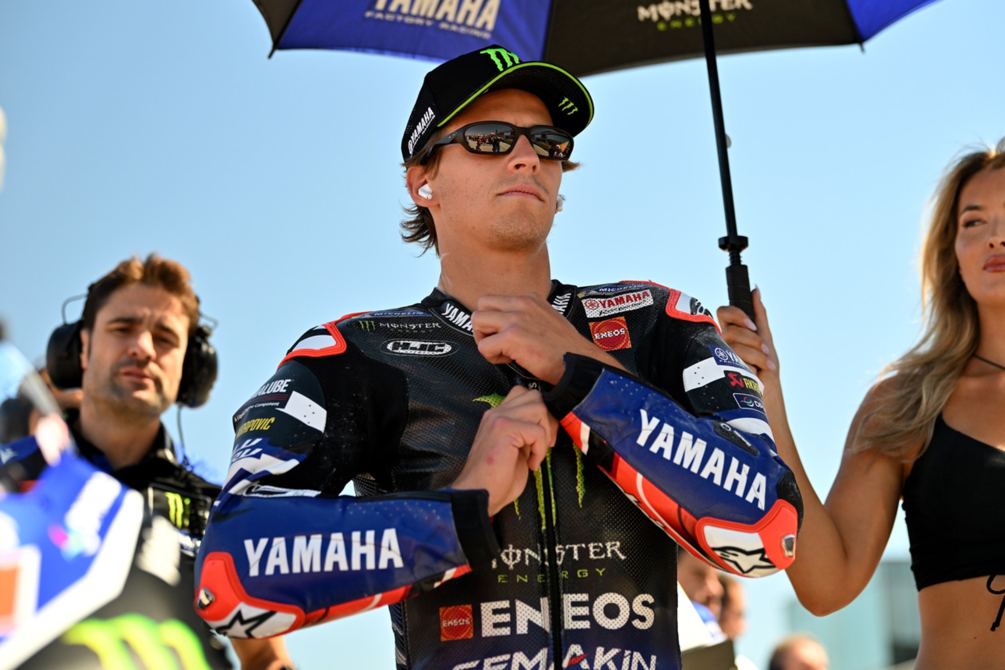 Fabio Quartararo, en la parrilla de Aragón. YAMAHA