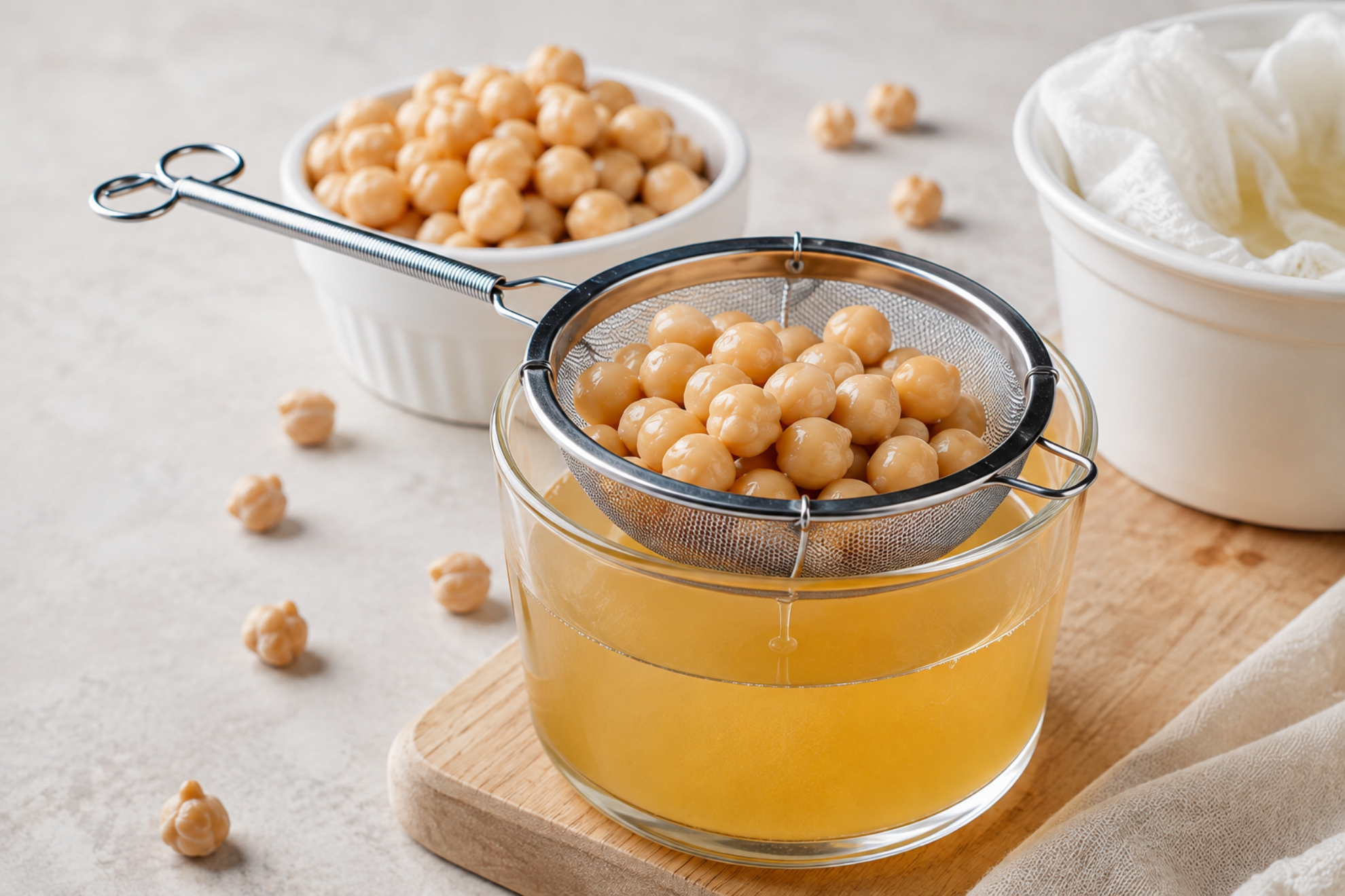 Garbanzos en un colador IA
