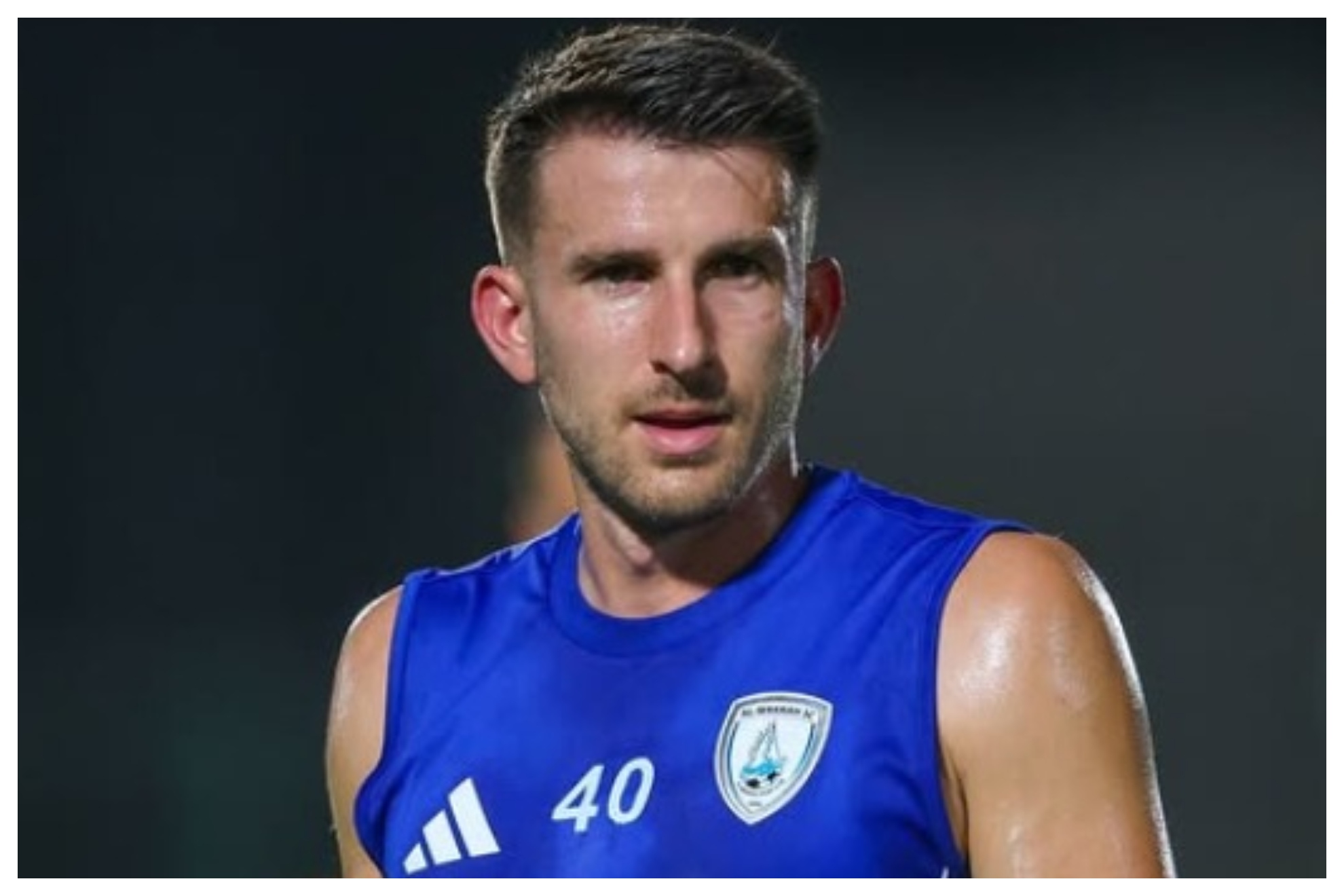Gerard Valentín, en un entrenamiento con el equipo catarí Al Wakrah SC
