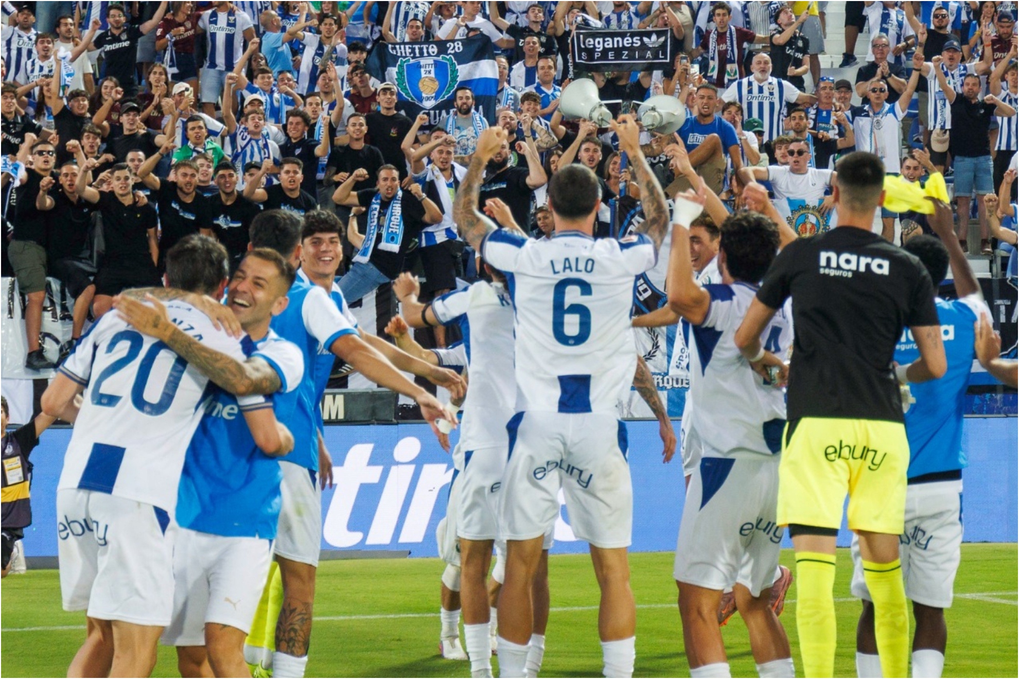 El Leganés celebra un gol ante su afición. Leganés CF
