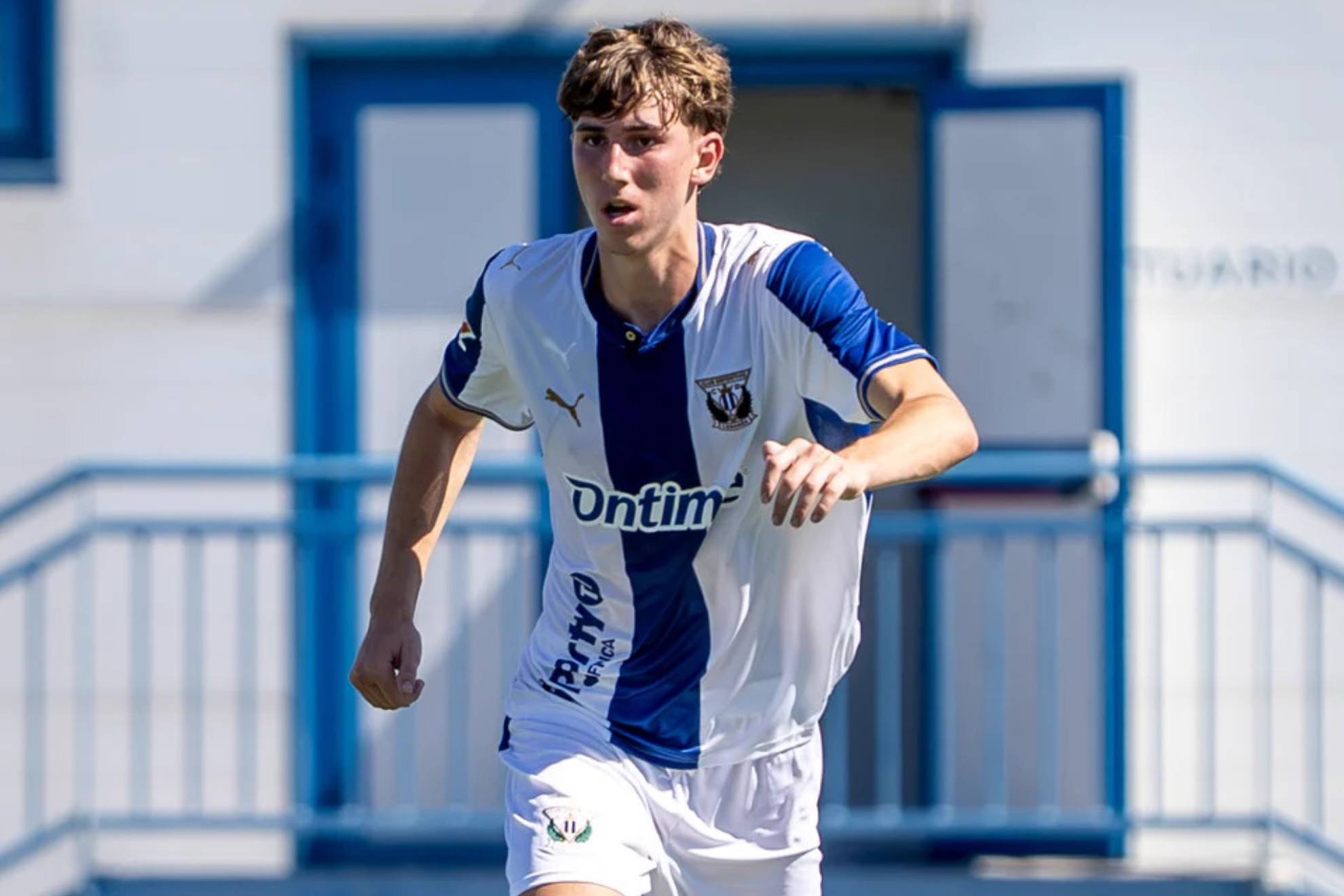 Beltrán Auguste durante un partido con el Leganés