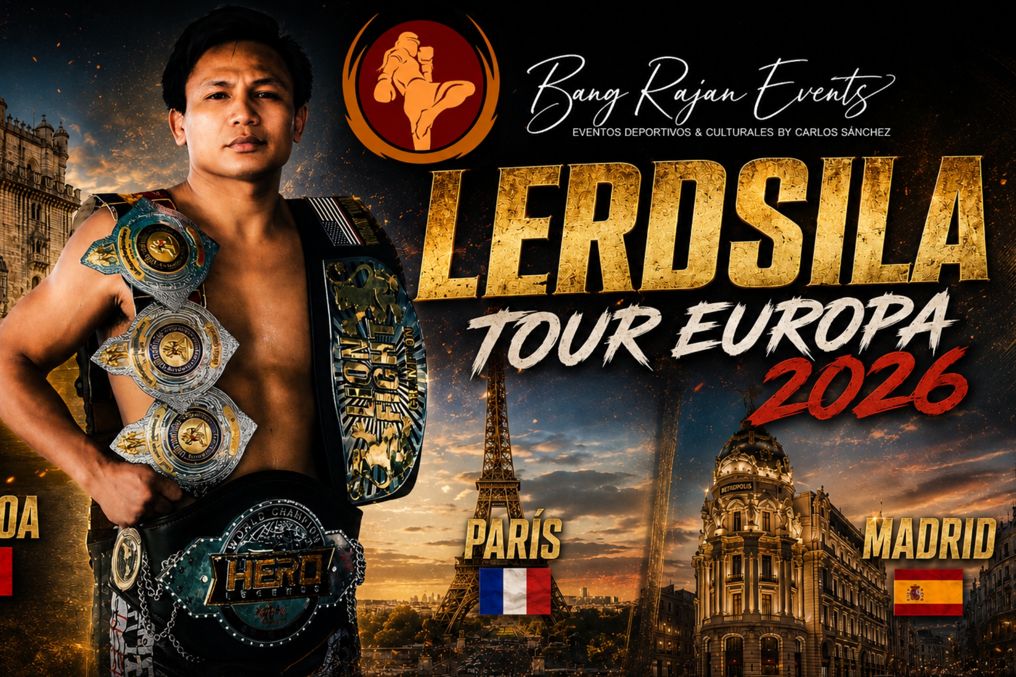 Imagen del cartel de presentación del 'European Tour' de Lerdsila.