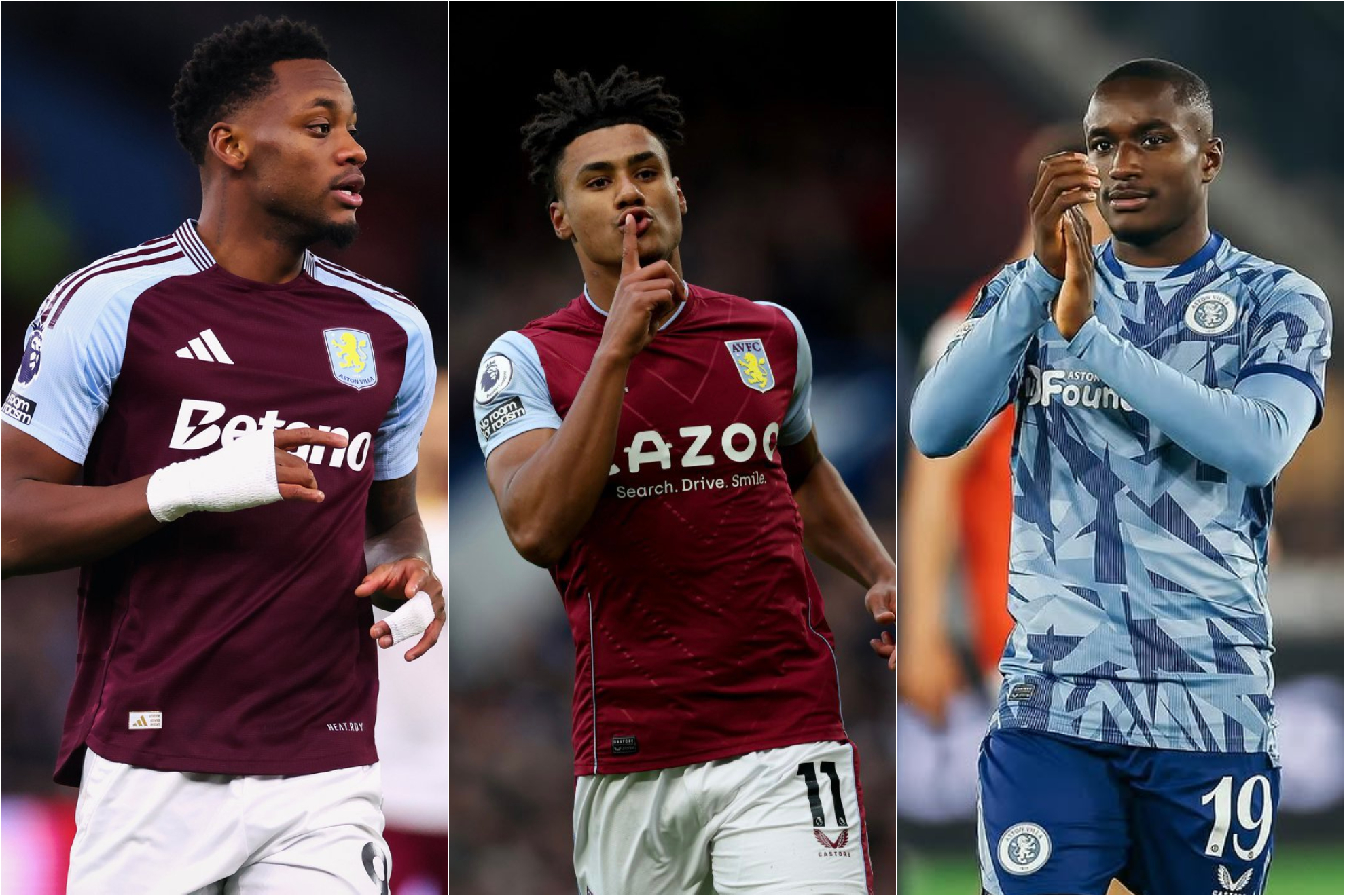 Jhon Durán, Ollie Watkins y Moussa Diaby COLLAGE