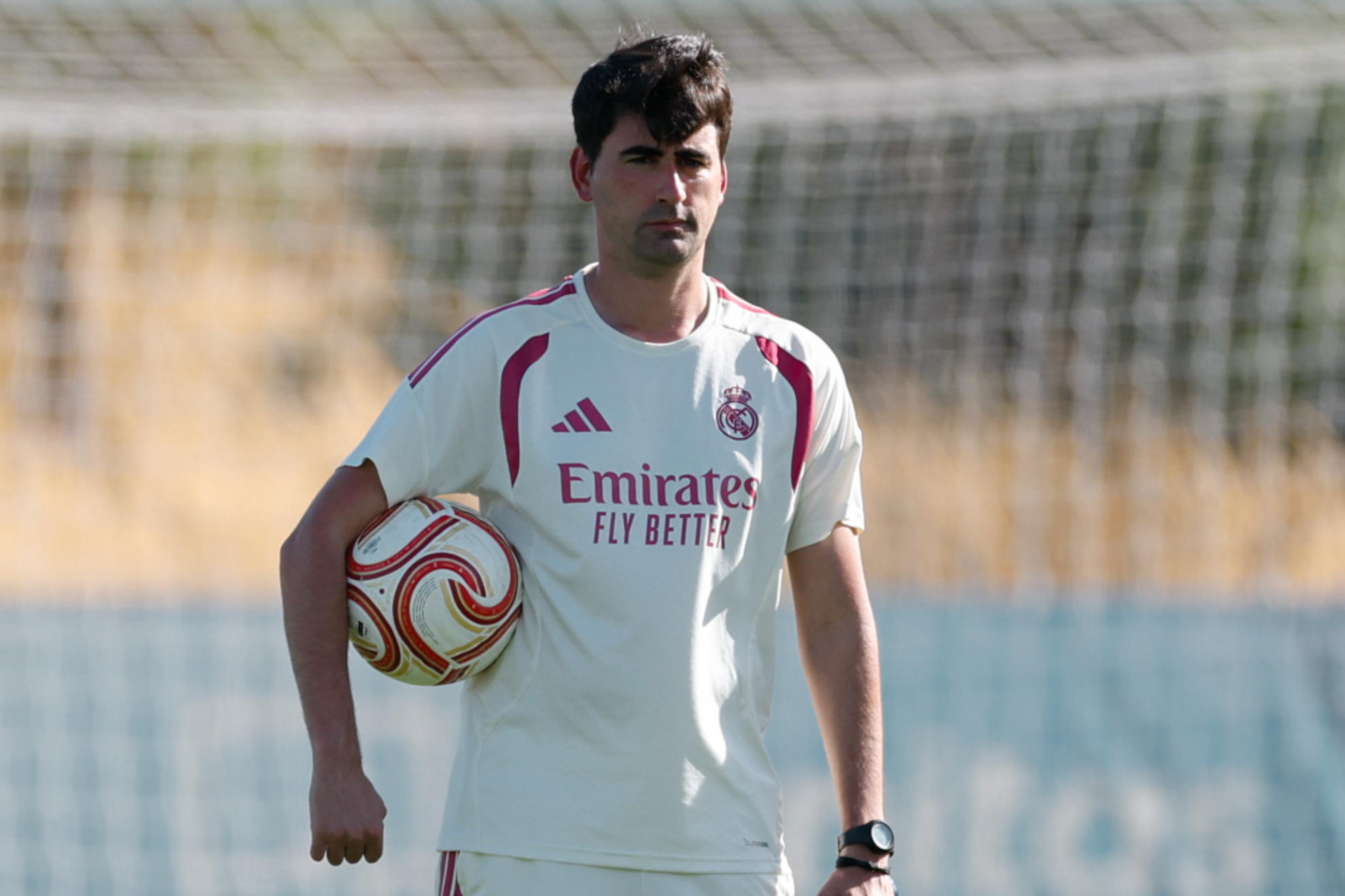 Pau Quesada, durante un entrenamiento en Valdebebas. Real Madrid