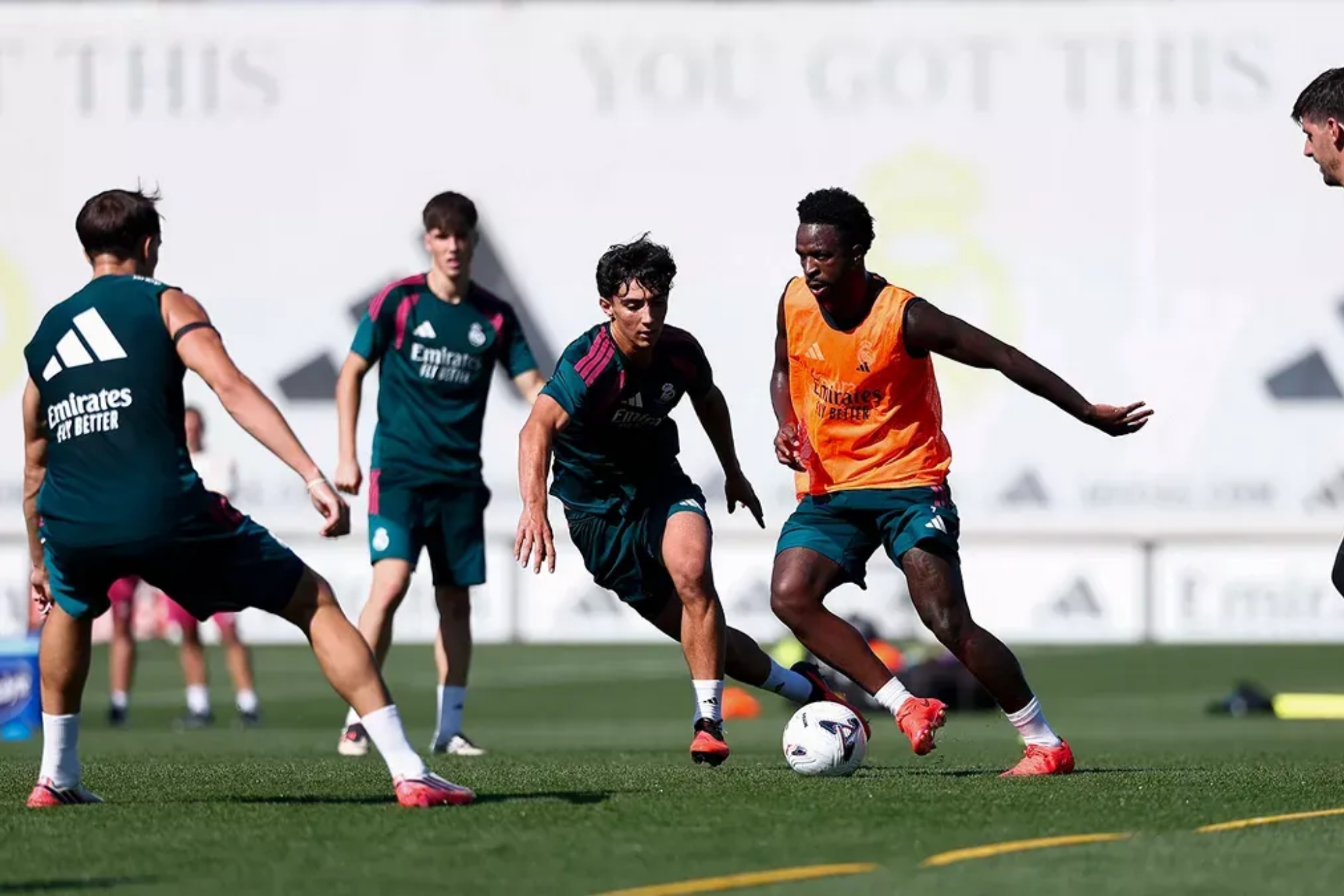 Sergio Martínez y Vinicius en un entrenamiento.