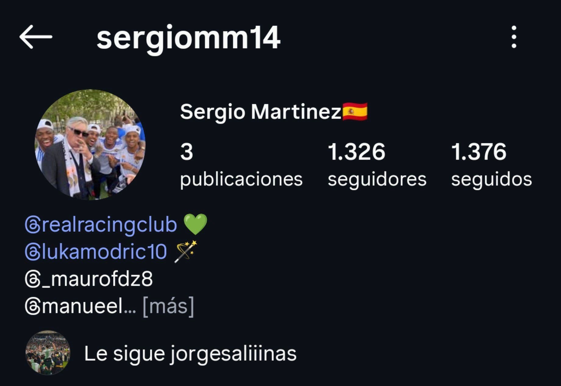 El perfil de Sergio Martínez hace años.