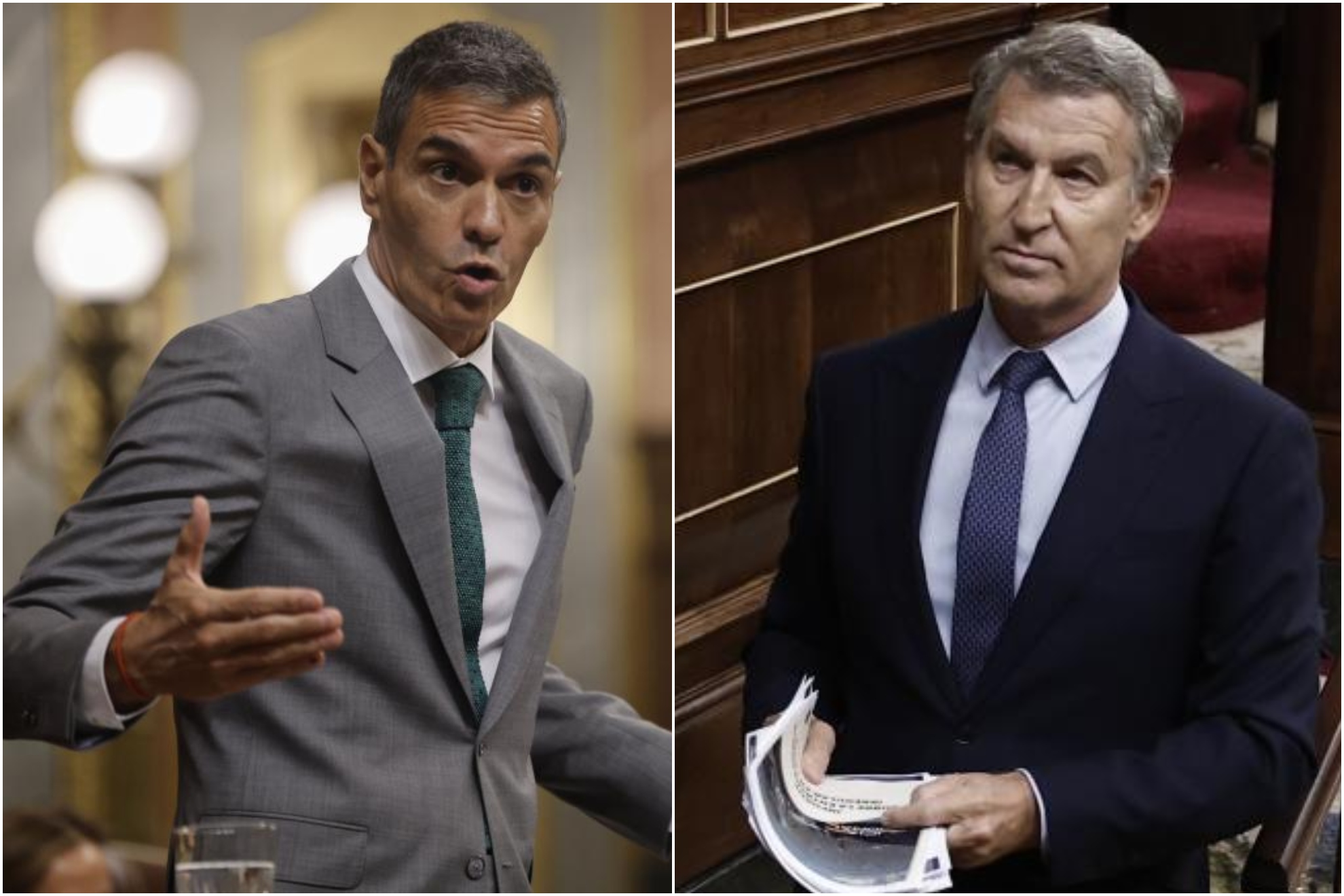 Un montaje con una imagen de Pedro Sánchez y otra de Feijoó.