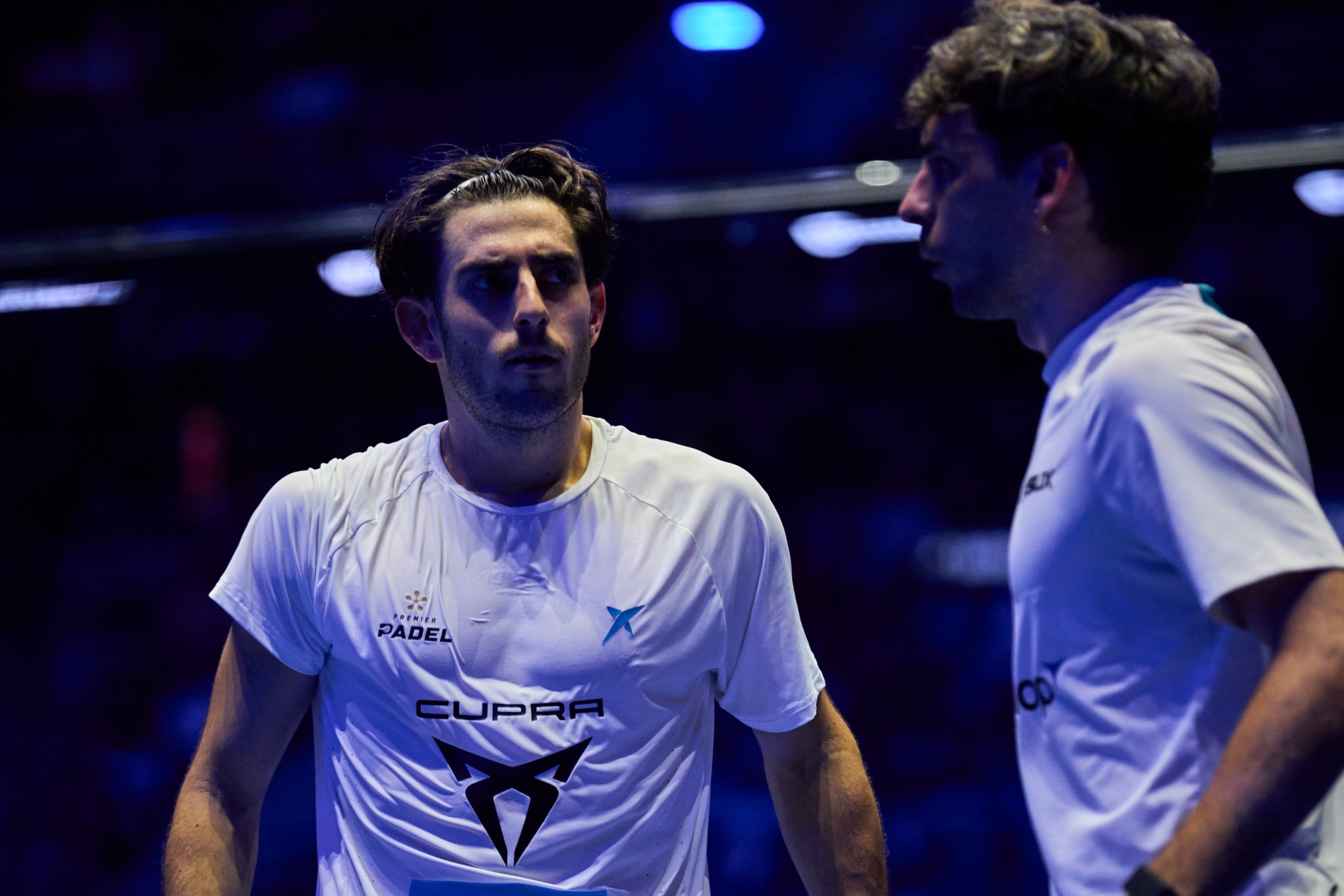 Sanz y Stupaczuk, durante el partido. PREMIER PADEL