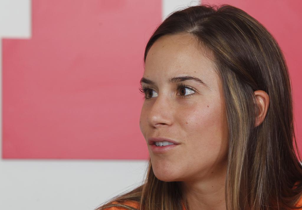 Azahara Muñoz, en 2011, en una visita a MARCA