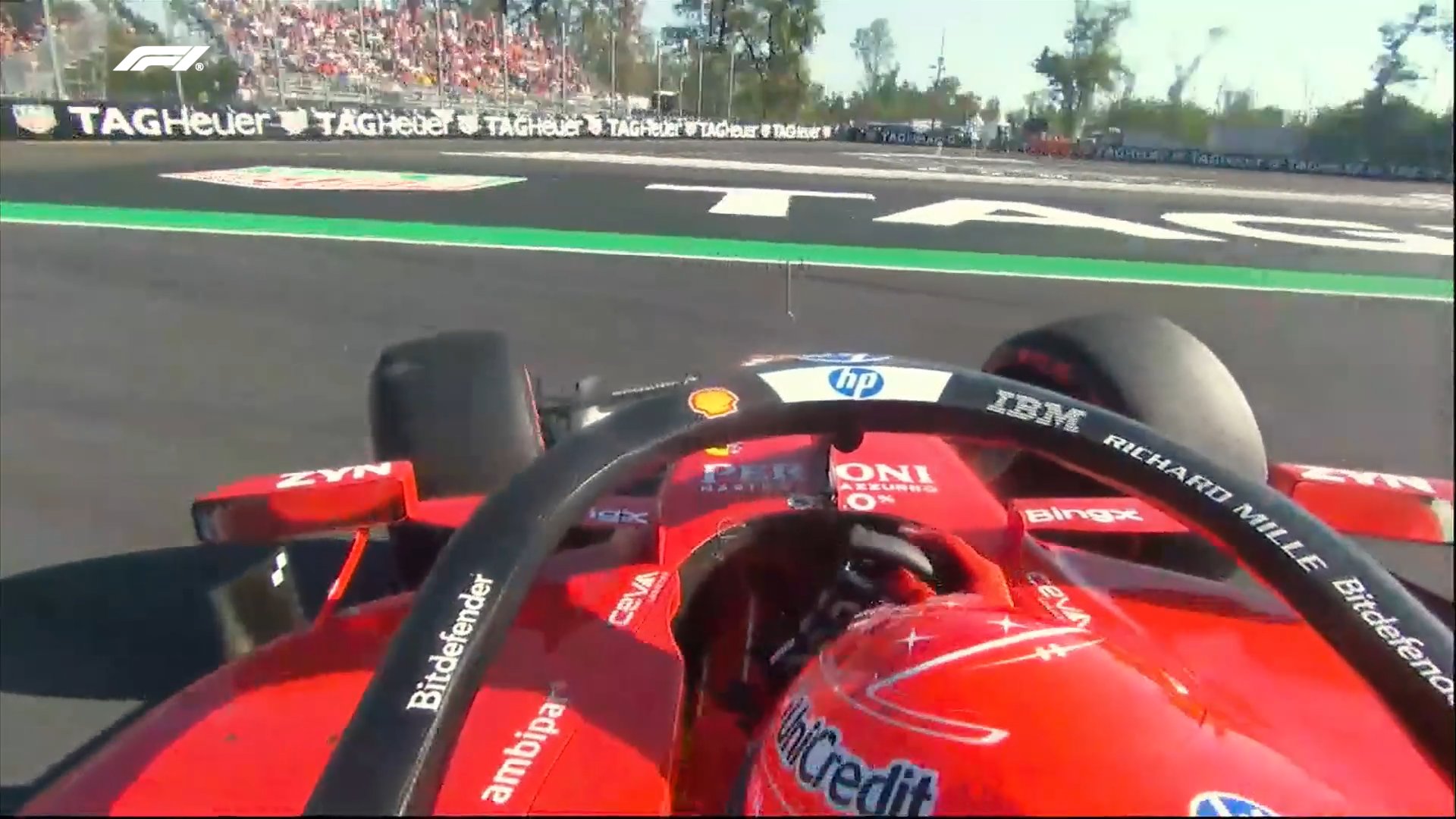 Momento del trompo de Leclerc en el FP2 del GP de Italia 2026. F1.com