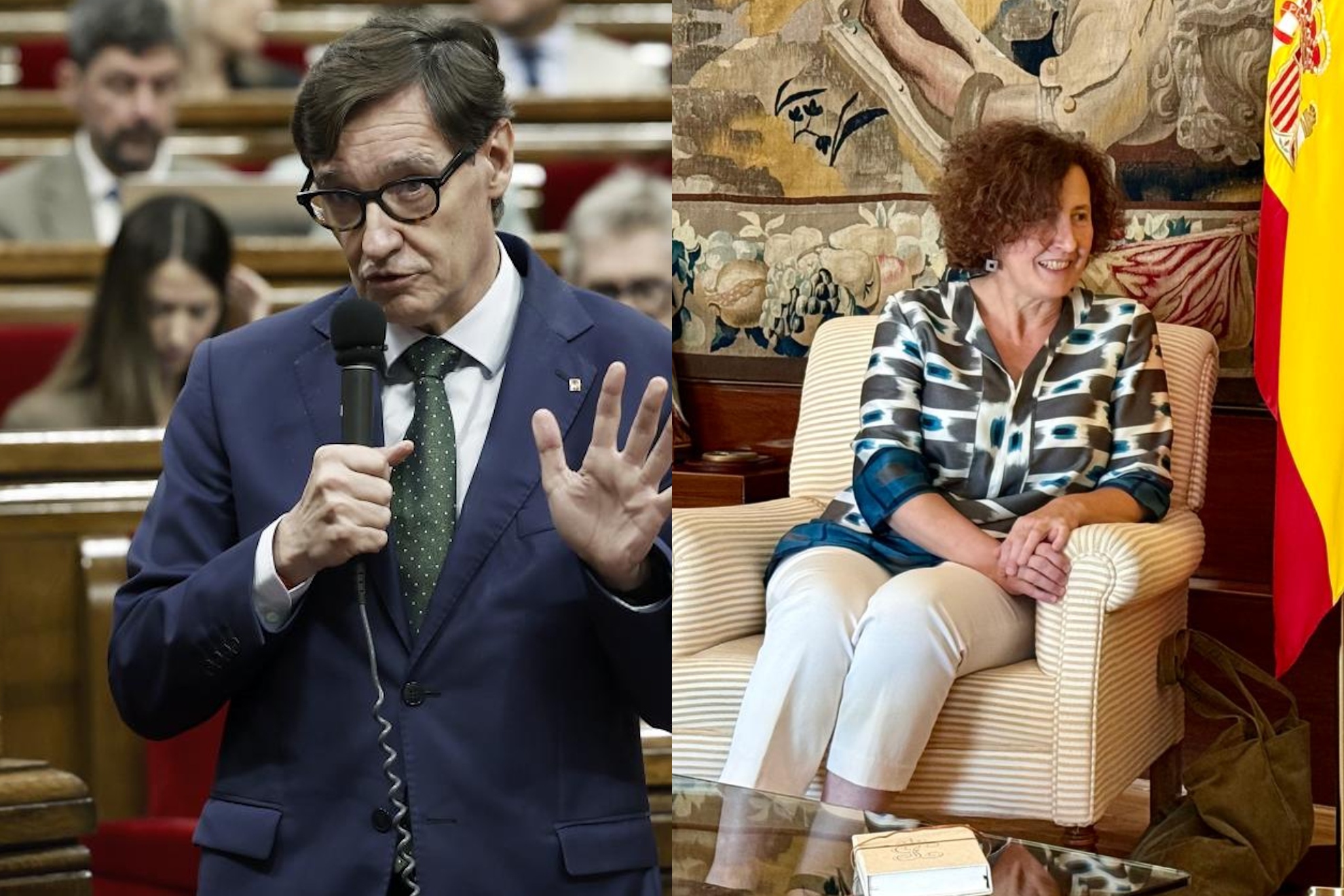 Salvador Illa y Adela Díaz. EFE