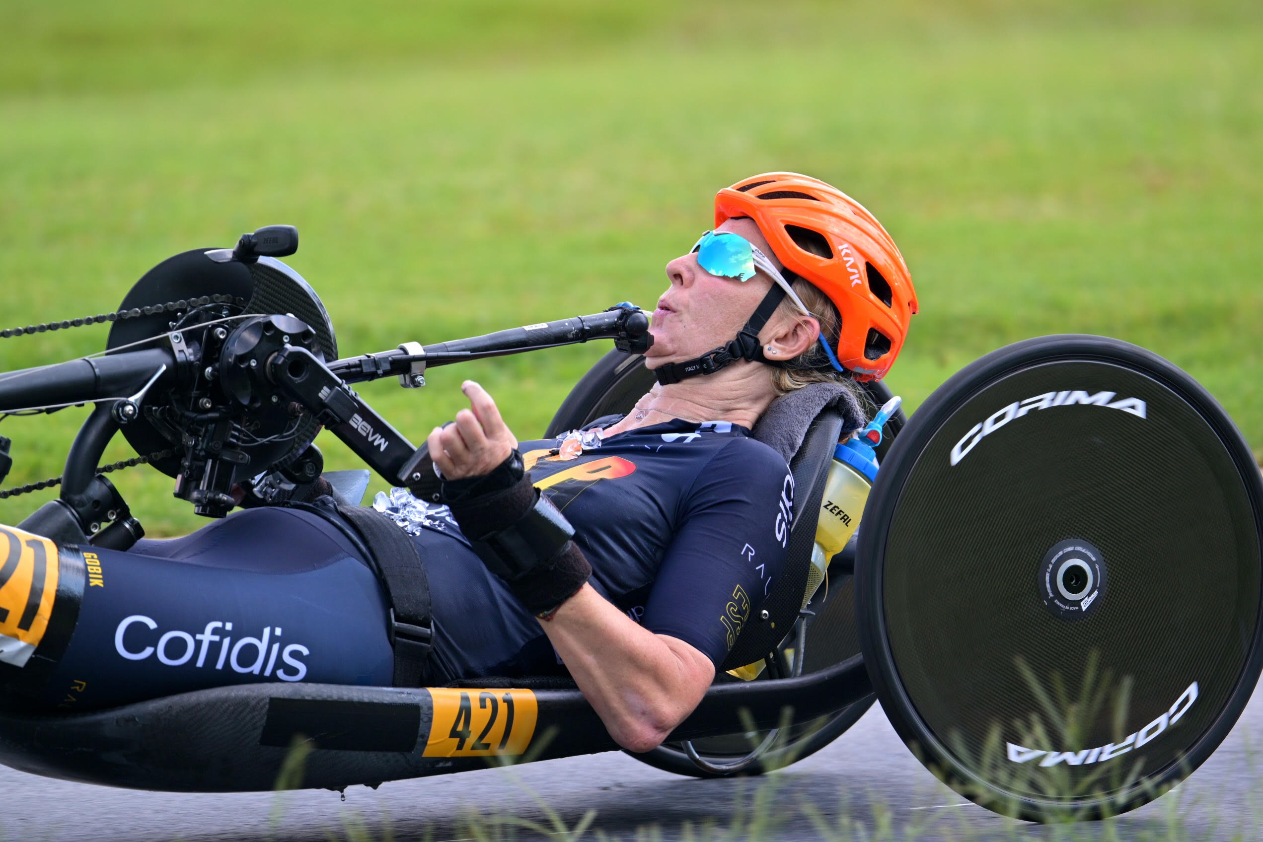 Manuela Vos, en la contrarreloj del Mundial de Hunstville. RFEC