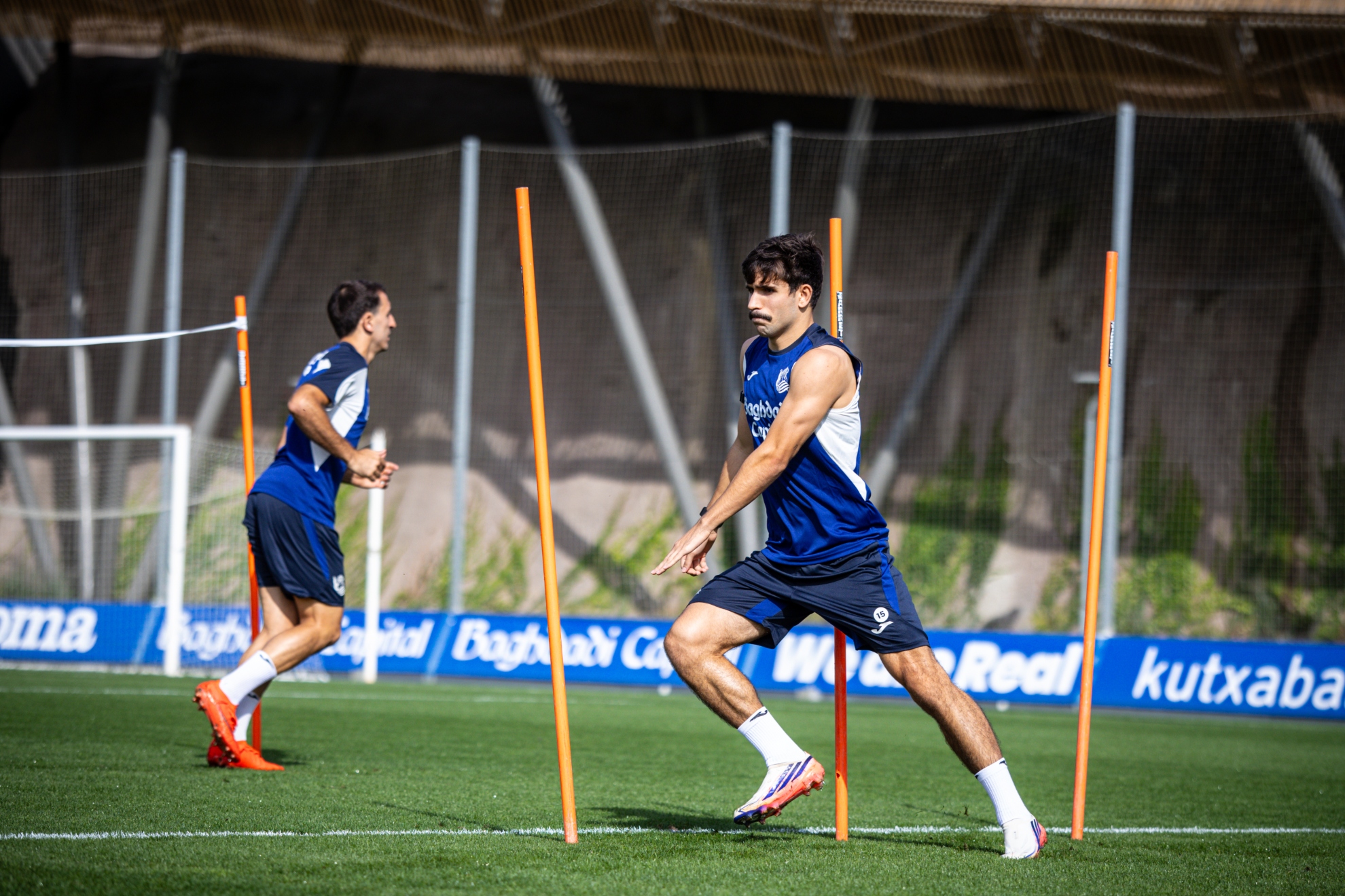Pablo Marín, en el entrenamiento de este sábado en Zubieta. REAL SOCIEDAD