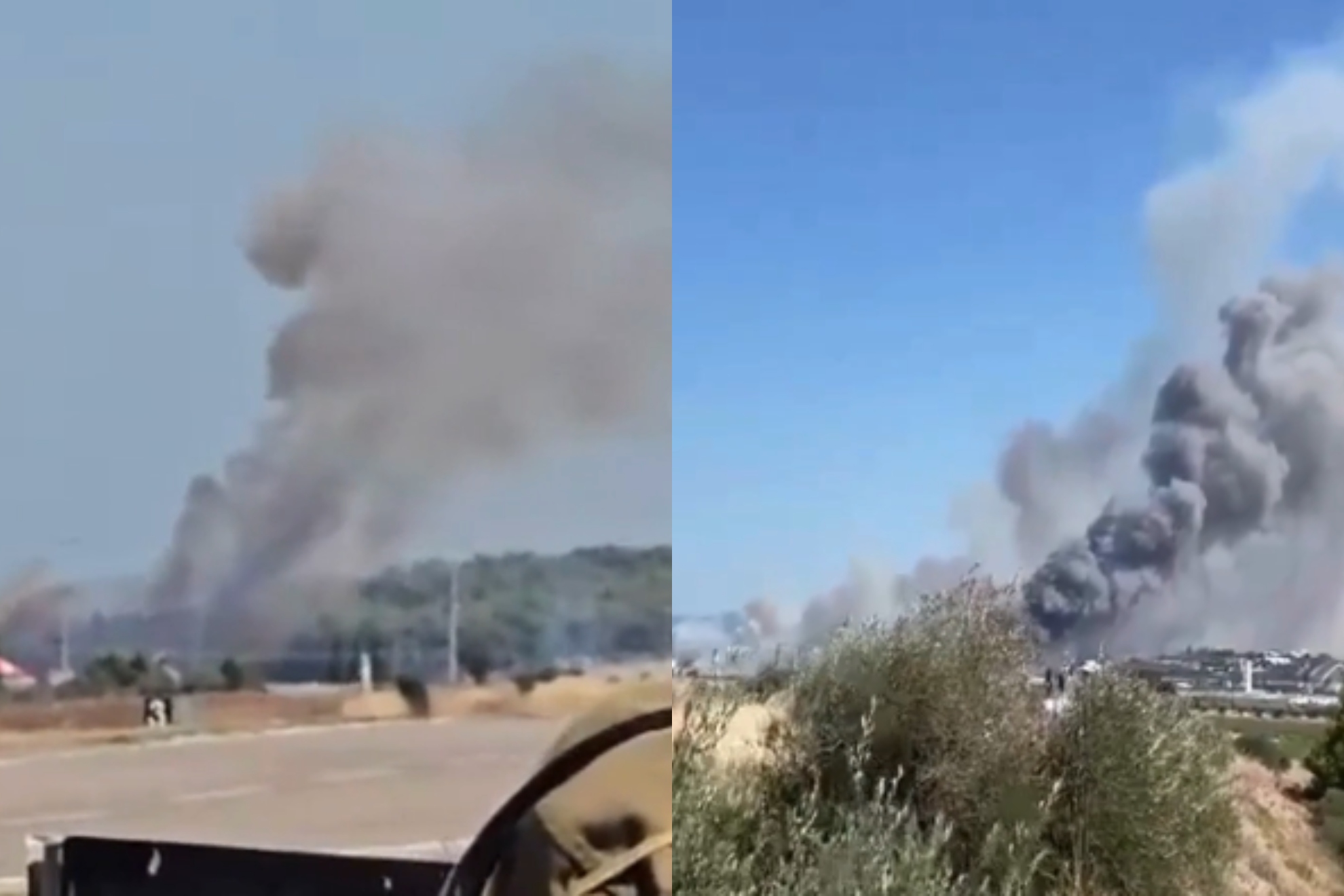 Momento en el que se estrelló el avión en Grecia.