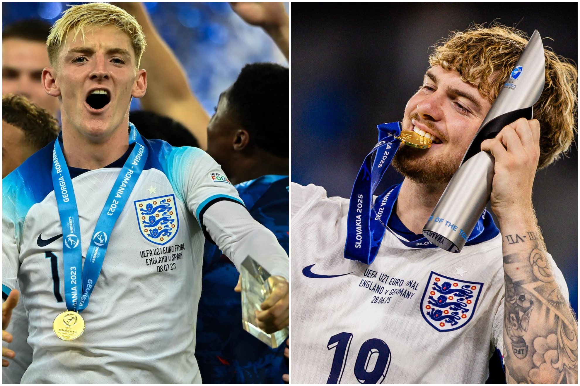 Gordon, MVP de la Euro Sub 21 en 2023 y Elliot, MVP, en la Euro Sub 21 de 2025.