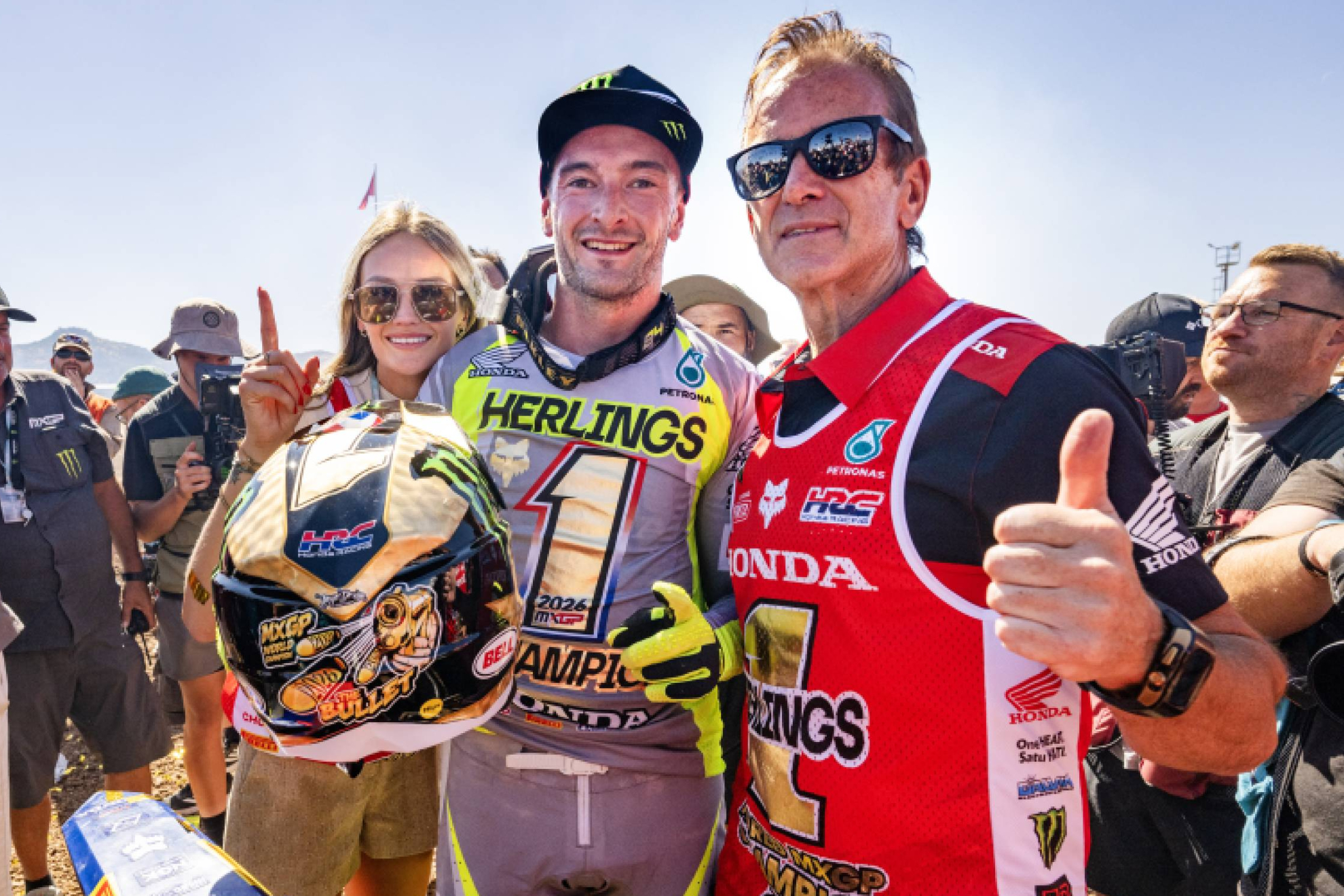 Jeffrey Herlings, tras coronarse en Turquía como flamante campeón de MXGP 2026. HRC