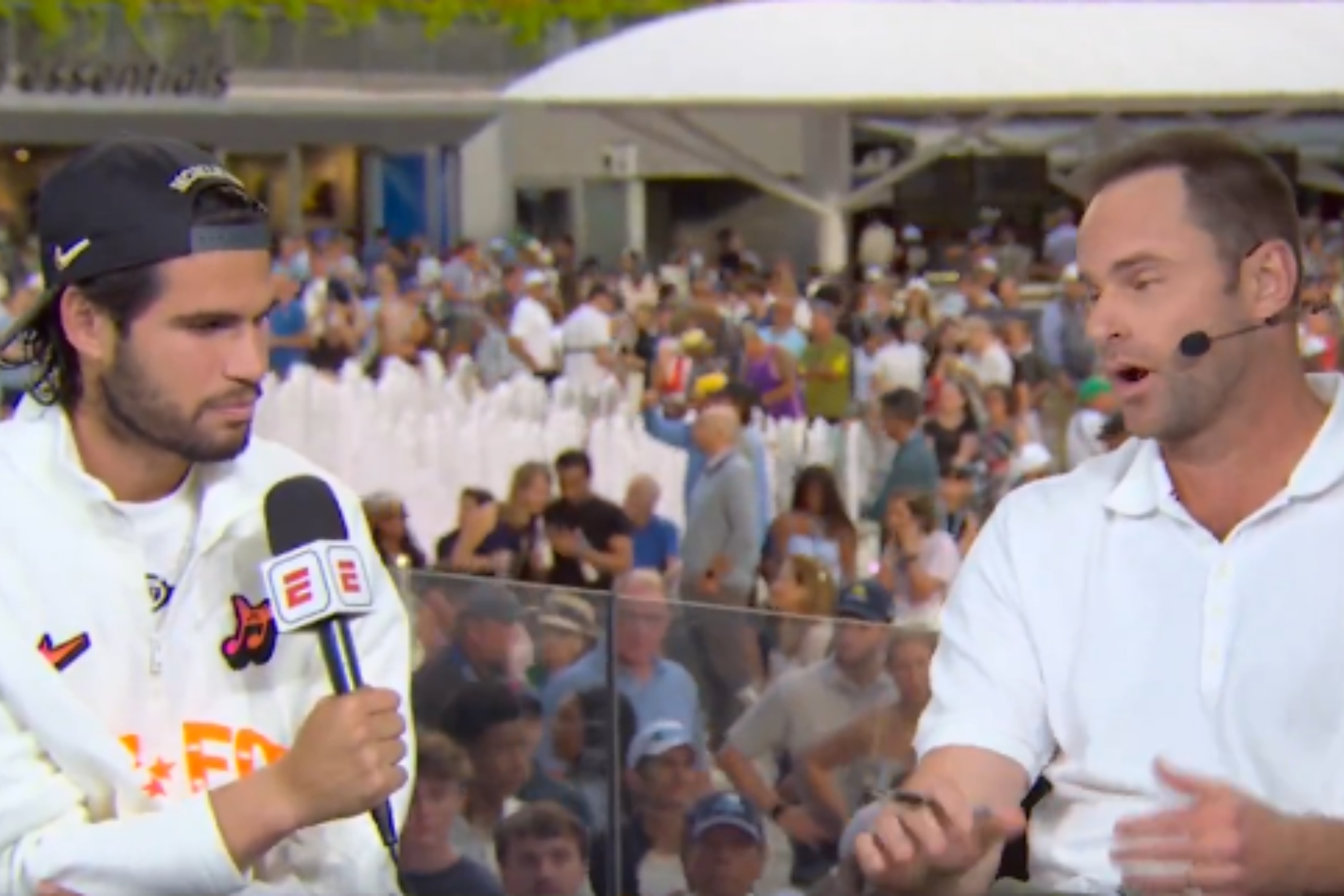 Alcaraz y Roddick, durante la entrevista.