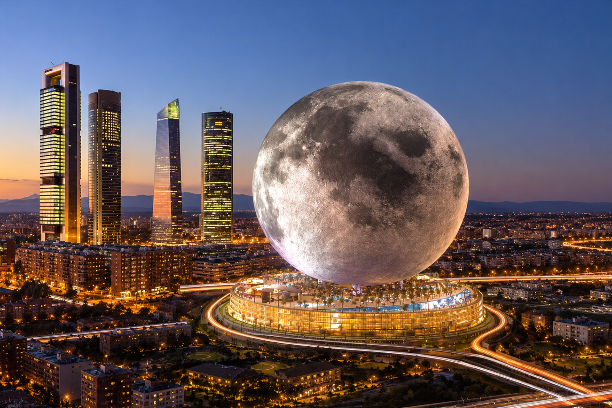 Representación de la Luna en las 4 torres IA