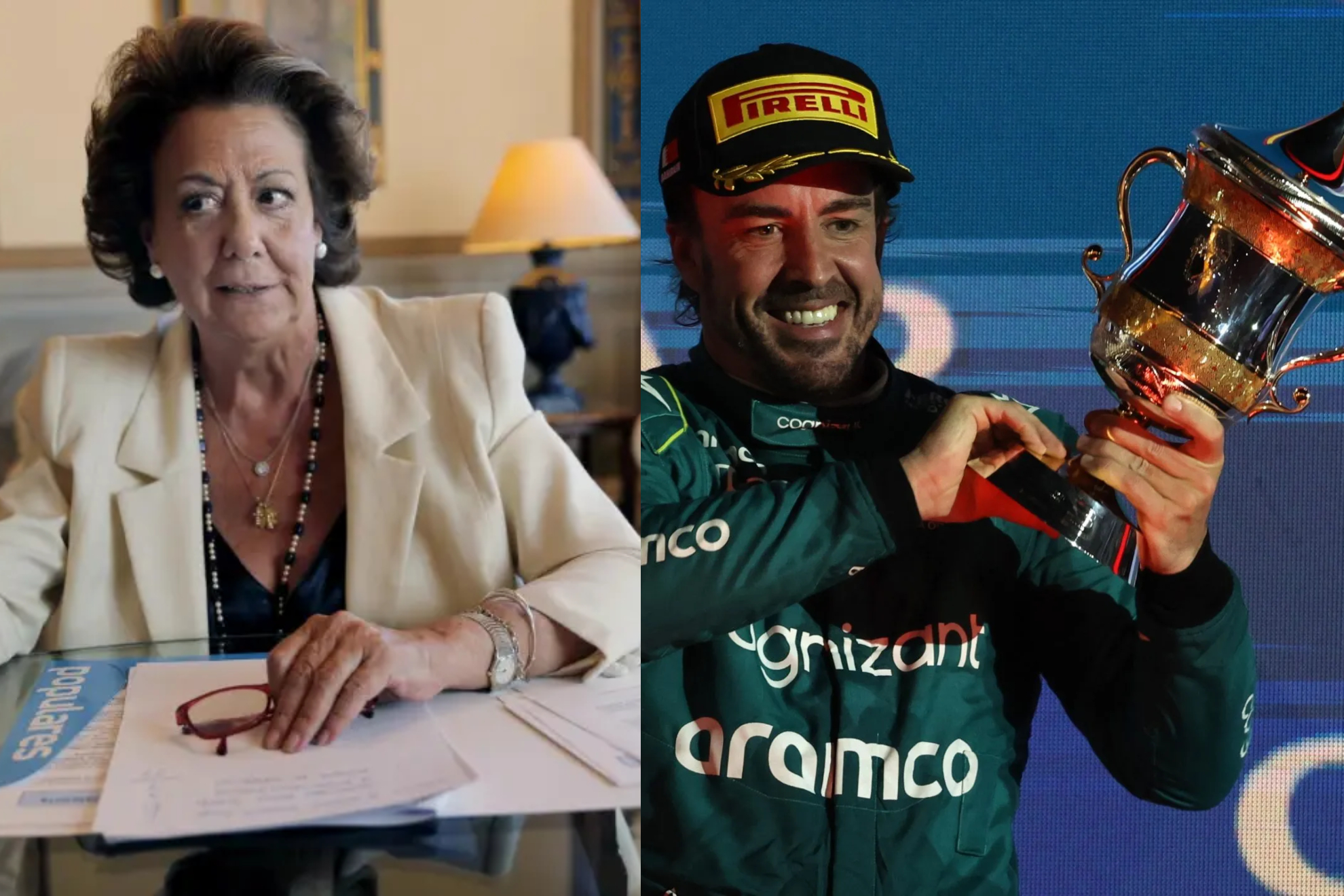 Rita Barbera izquierda,Fernando Alonso derecha EFE