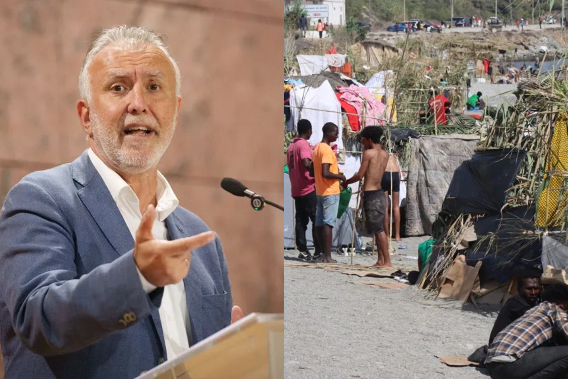 Ángel Víctor Torres izquierda, Ceuta derecha EFE