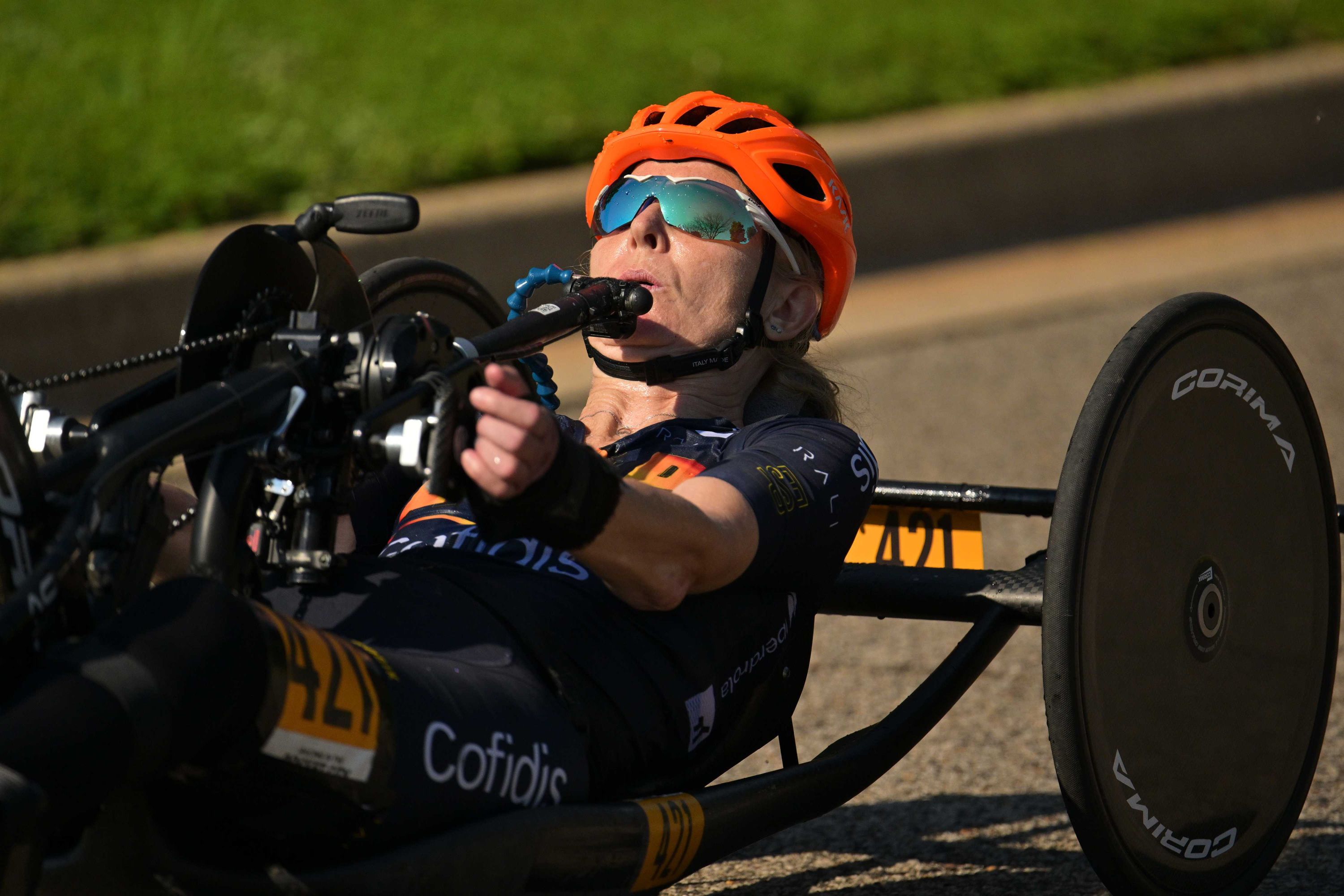 Manuela Vos, en la prueba de ruta del Mundial de Huntsville. RFEC