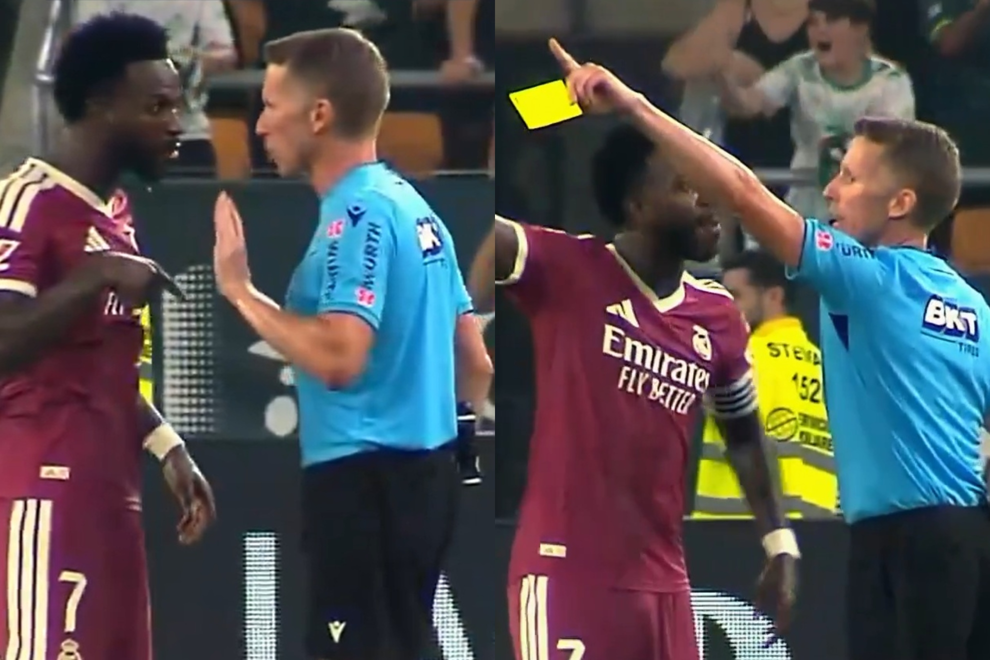 El momento en que Hernández Hernández amonestó a Vinicius y que indigna a Mourinho: "Es el capitán"