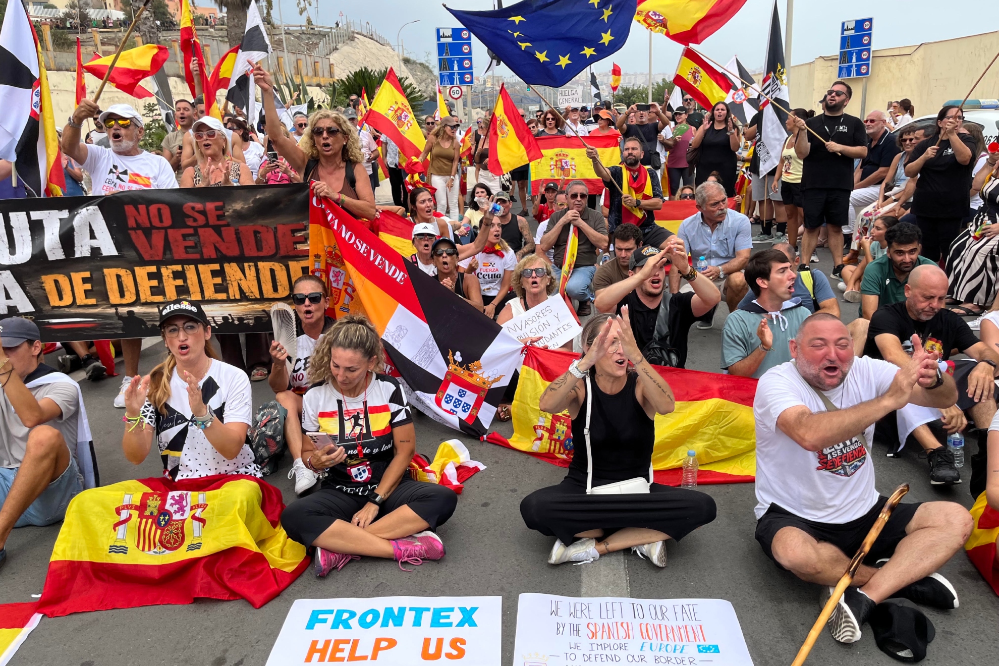 Una de las protestas en Ceuta. EFE