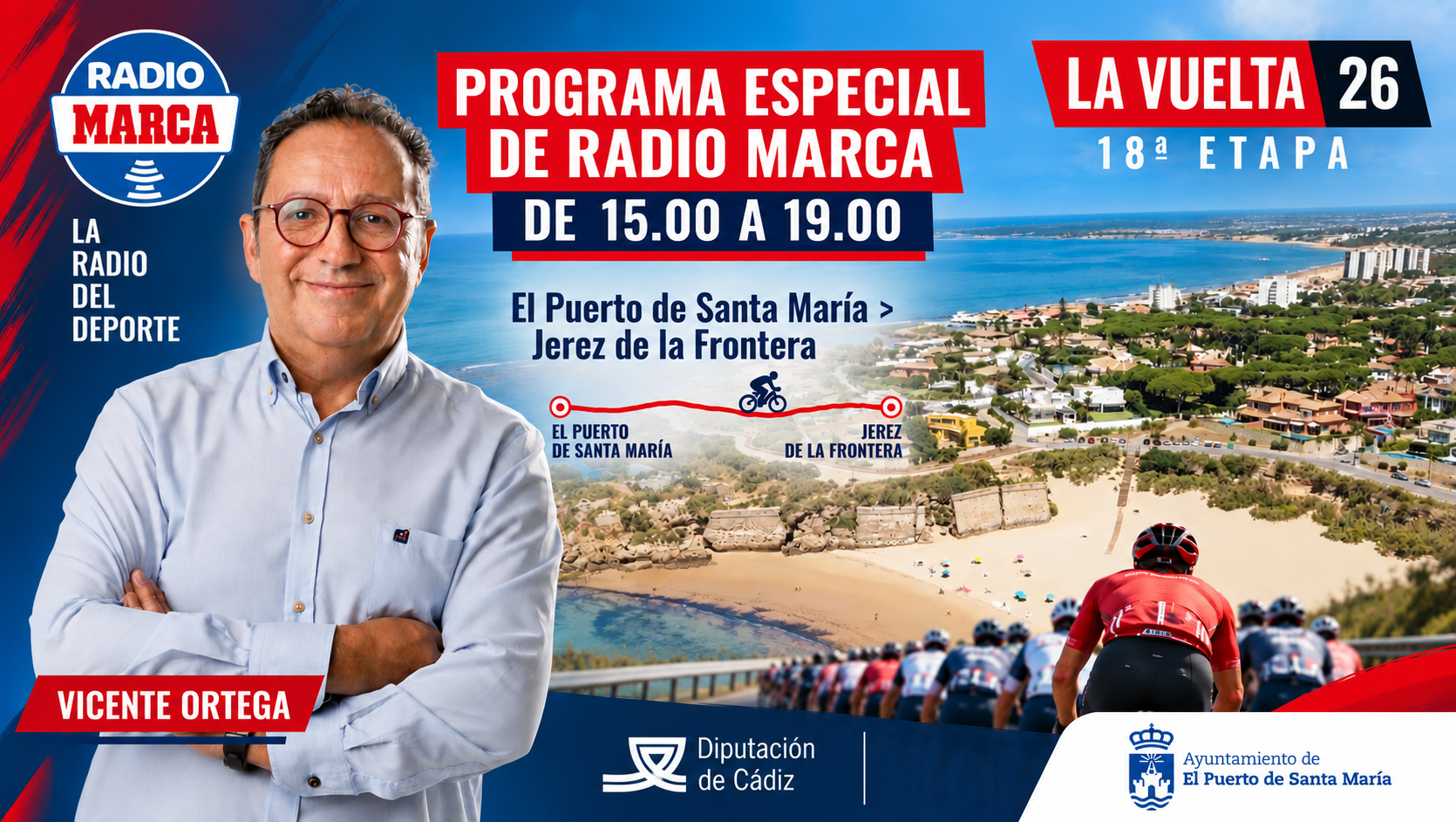 Vicente Ortega conducirá un programa especial desde la salida de la contrarreloj