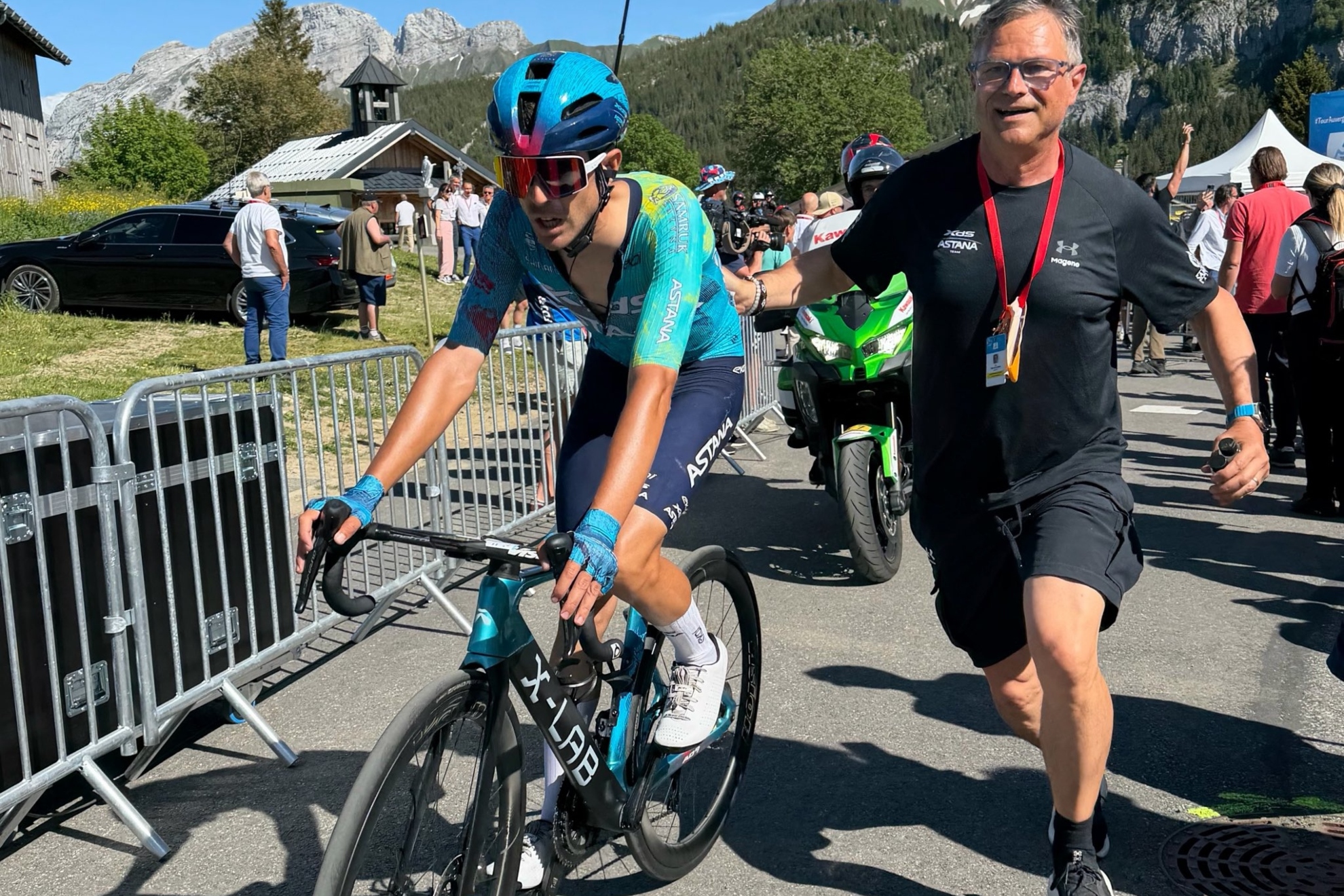 Cristian Rodríguez, tras una carrera con XDS Astana. XDS ASTANA