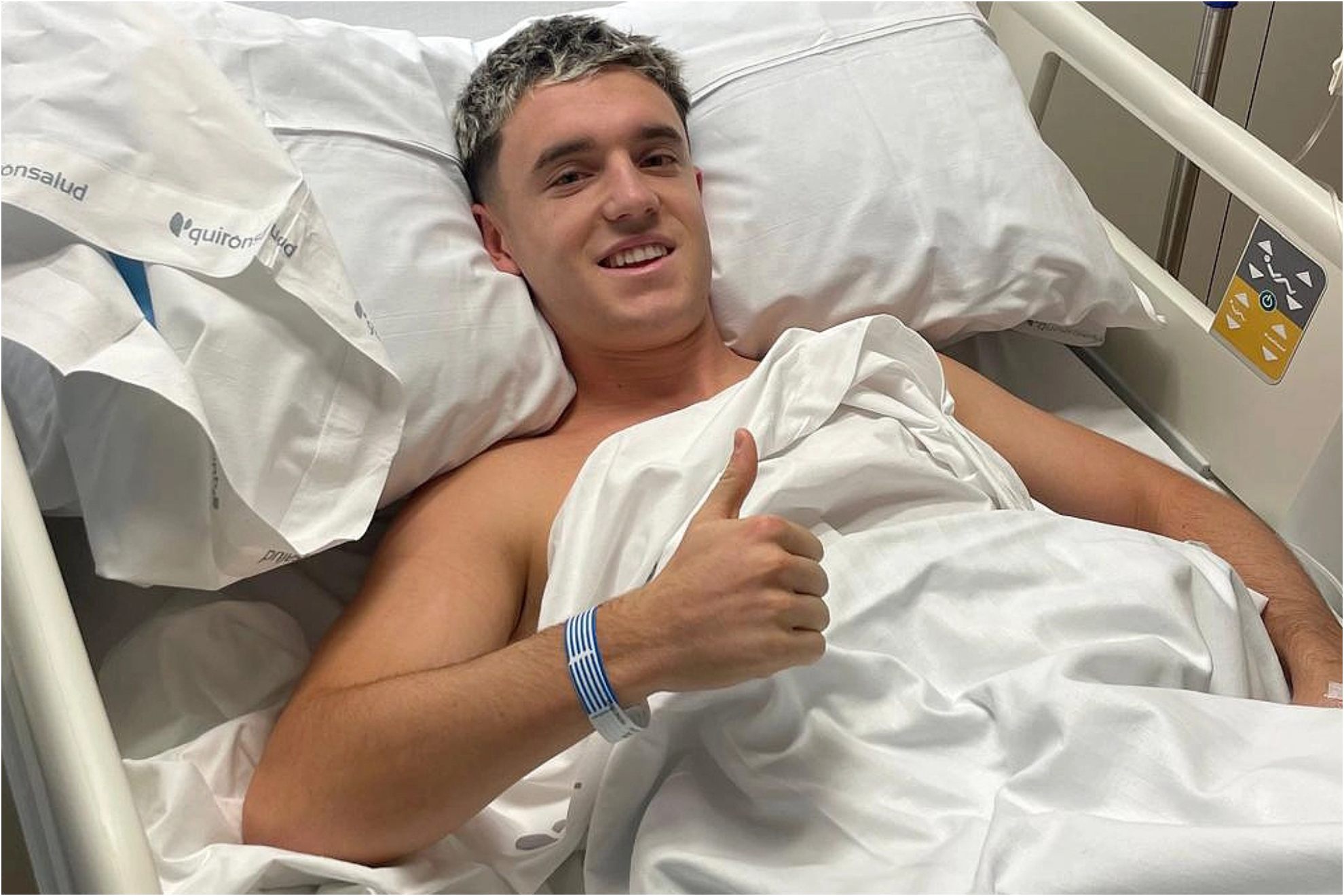 Aaron Ochoa, en el hospital