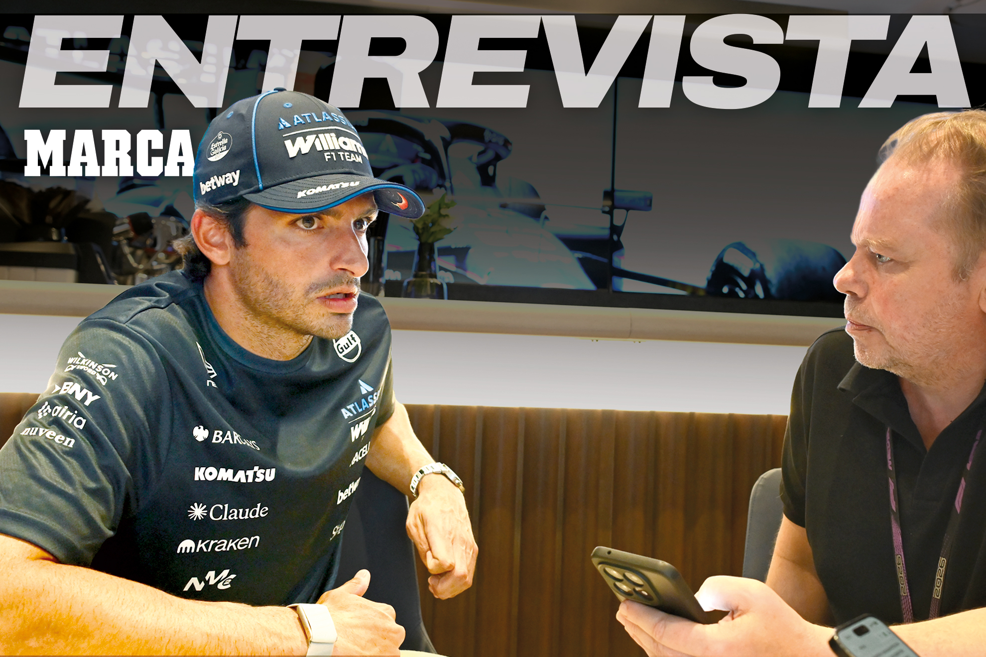 Carlos Sainz, en el 'motorhome' de Williams F1. RV RACING PRESS