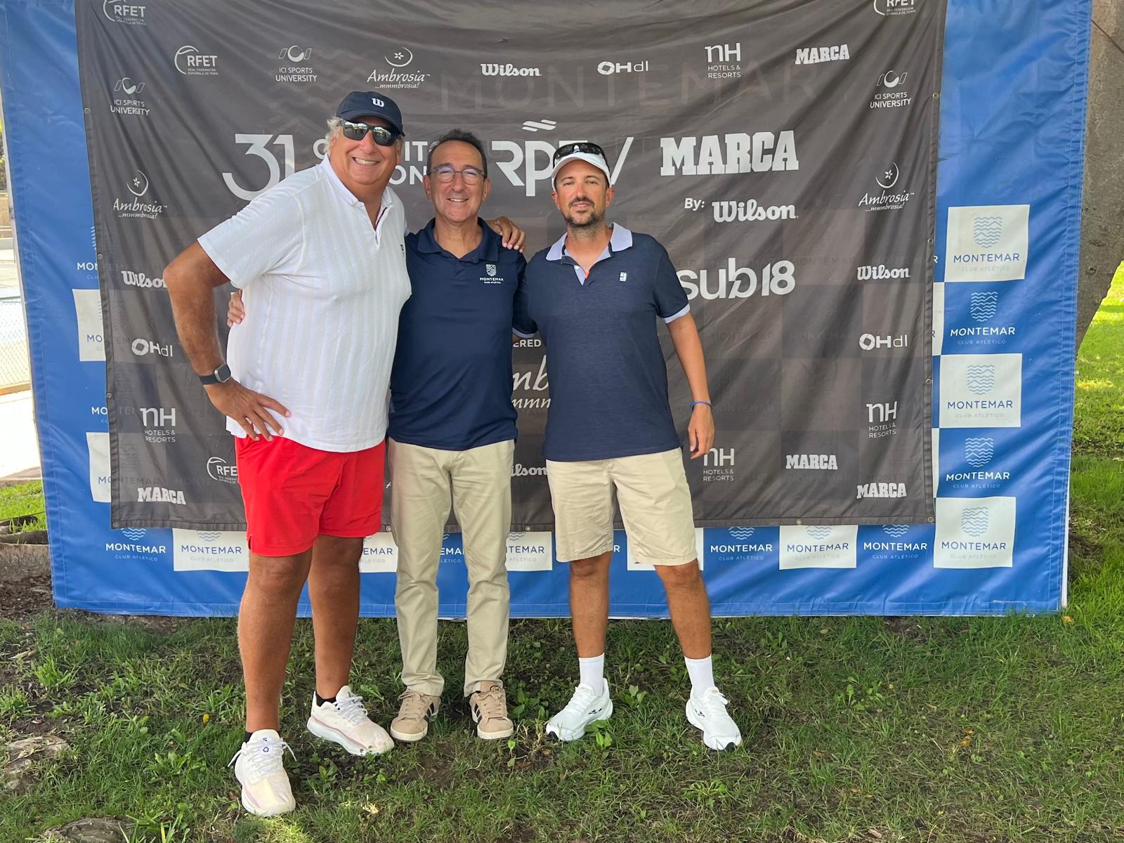 Jesús Monzó, José Gimeno y Luis Mediero en el Club Montemar del Circuito Juvenil RPT - Marca by Wilson