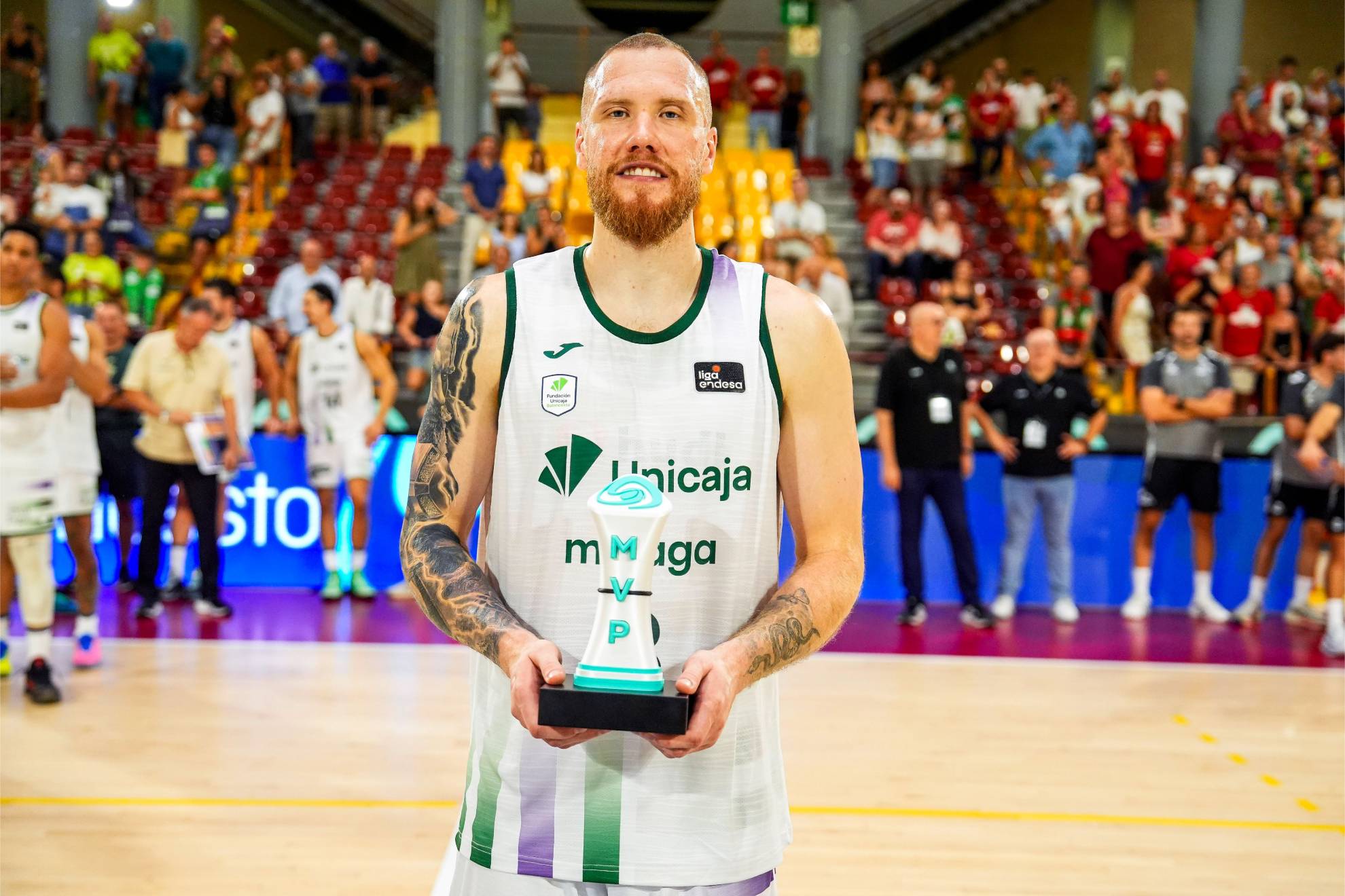Ignas Brazdeikis, tras ser nombrado MVP de la Copa Andalucía. @unicajaCB