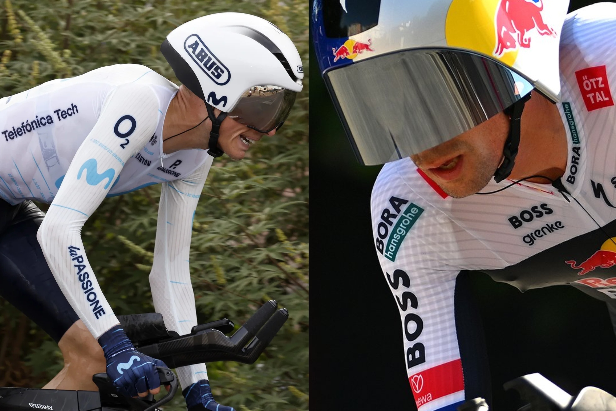 Enric y Roglic, con las bicis de crono. MARCA