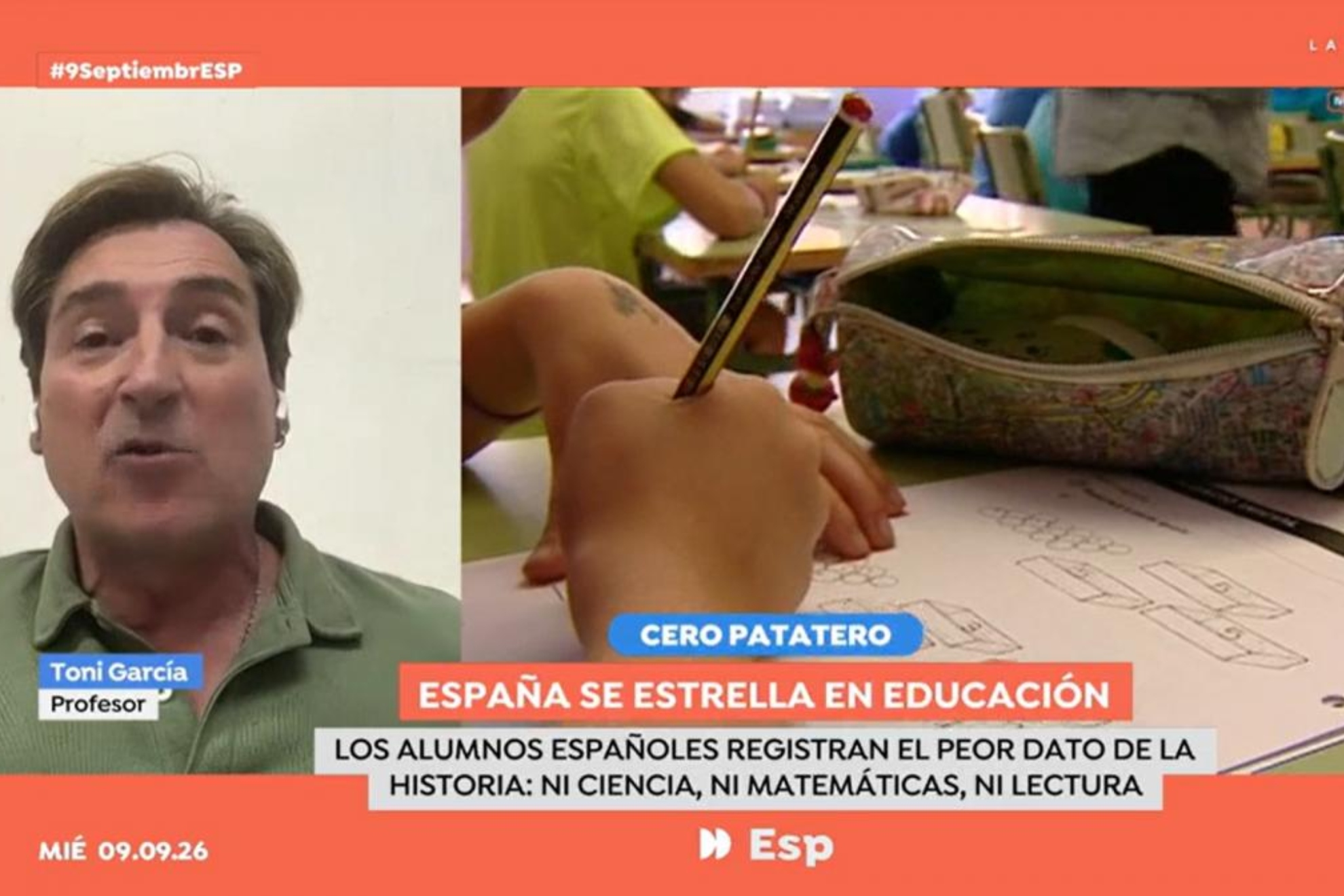 Toni García, galardonado como el 'mejor profesor de España' sentencia el fracaso del informe PISA