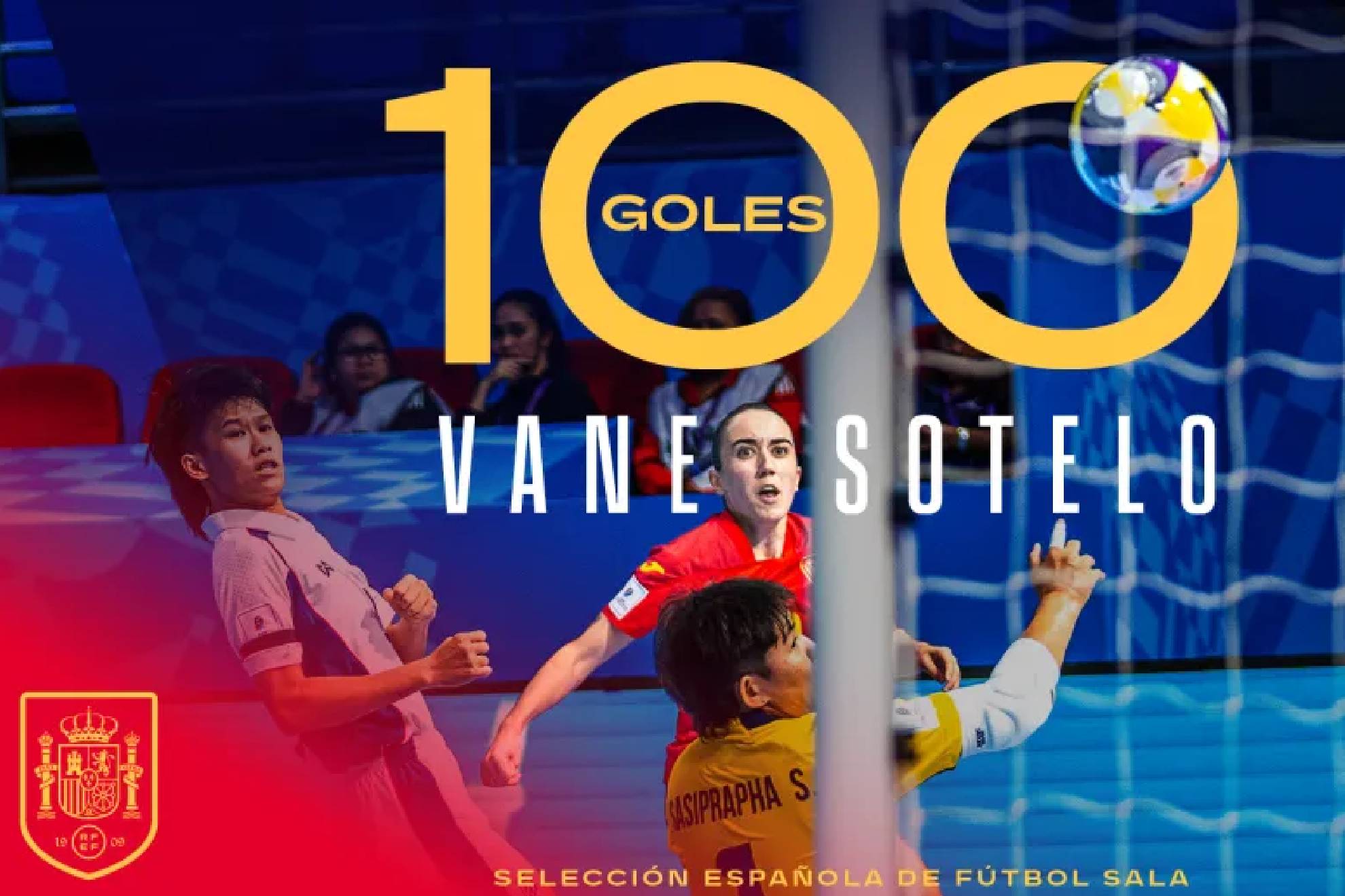 Celebración del gol 100 de Vane Sotelo RFEF