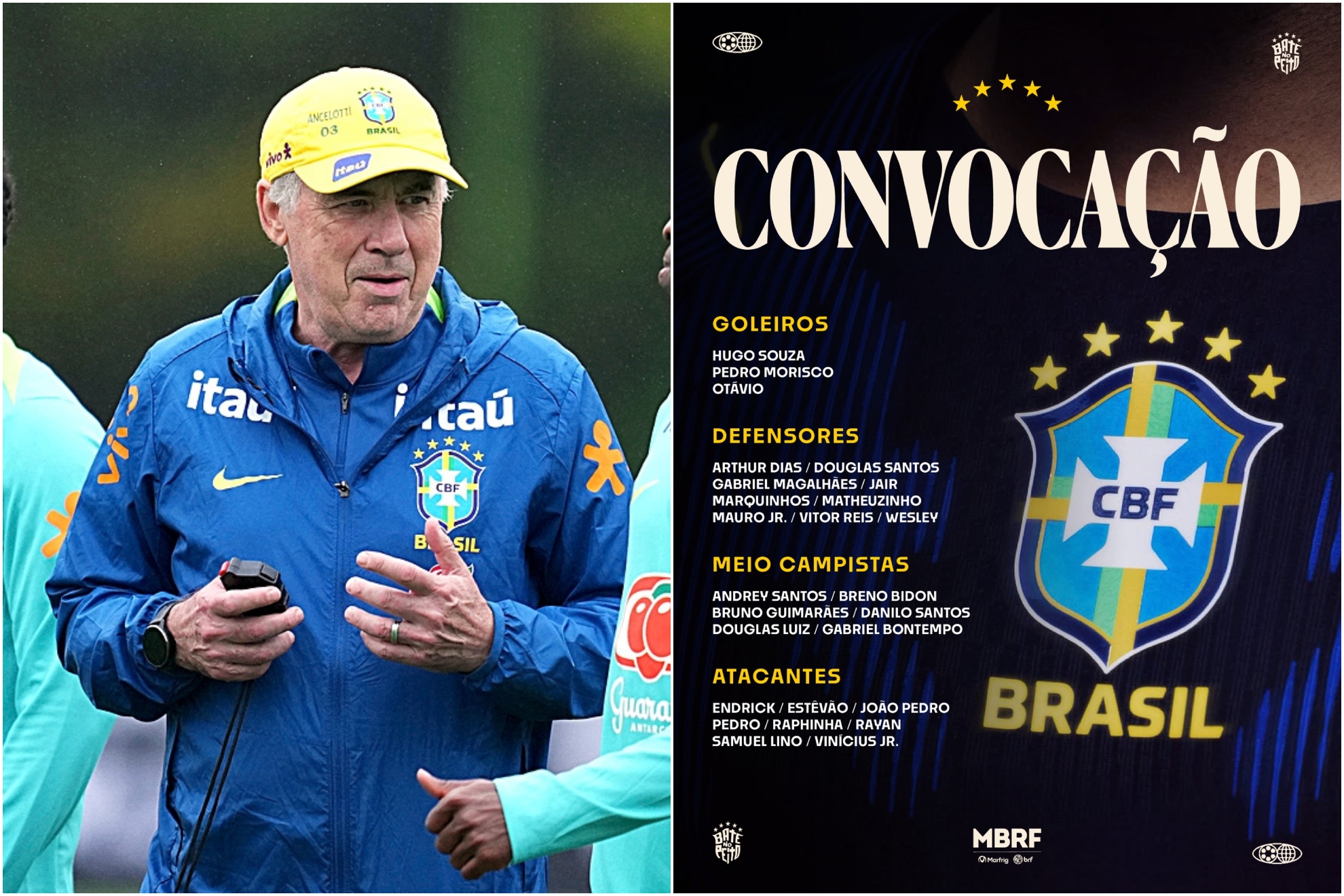 Ancelotti y su lista de convocados para los tres amistosos.