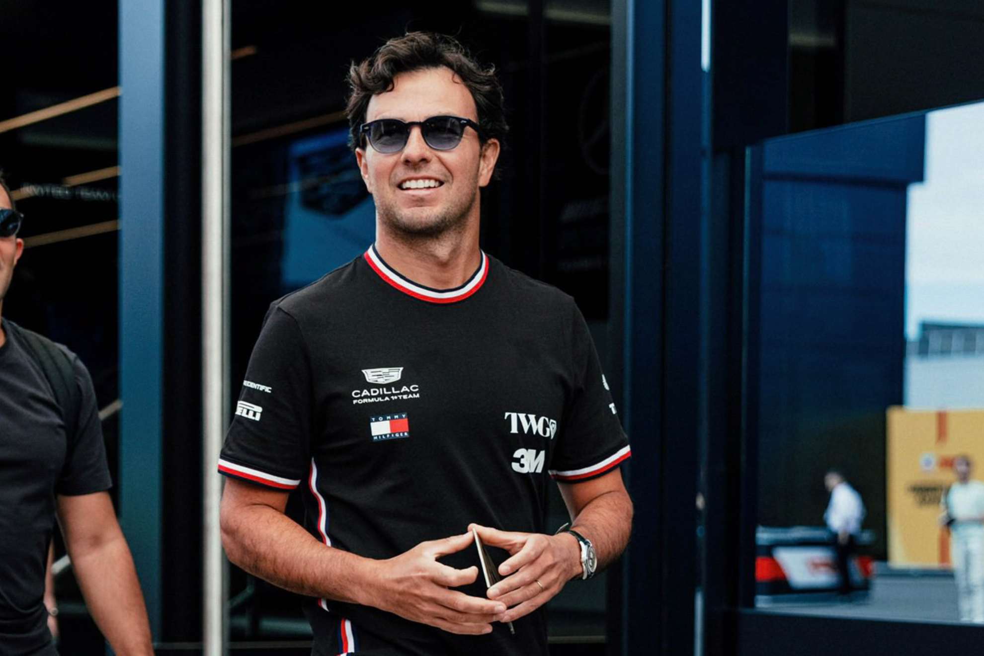 Checo Pérez, entrando en Madring este jueves. Cadillac F1 Team