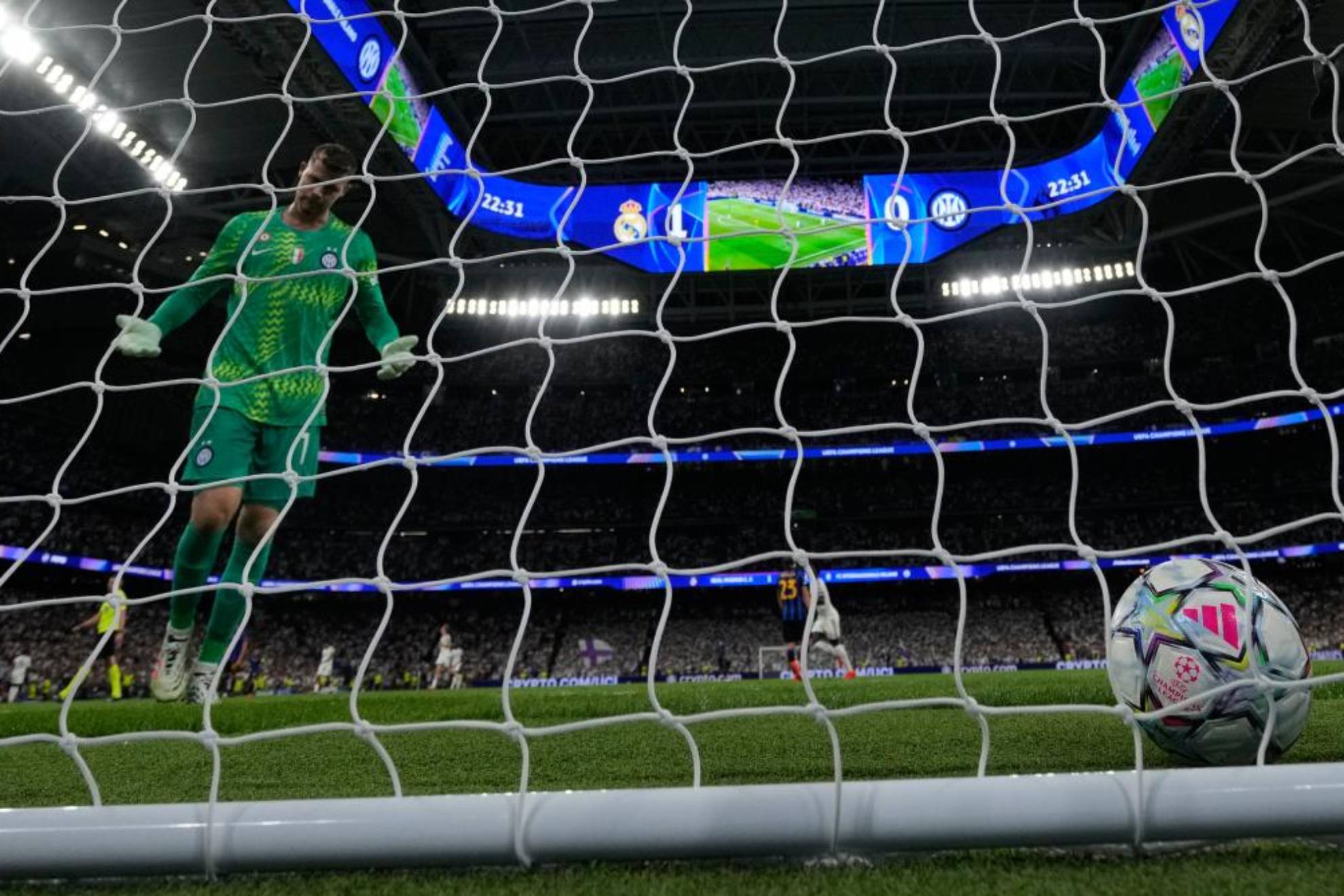 Un momento del partido de Champions entre el Real Madrid y el Inter de Milán.