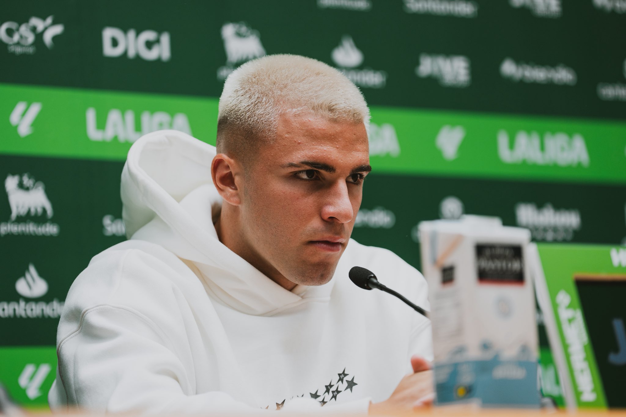 Pablo García, durante la rueda de prensa de hoy.
