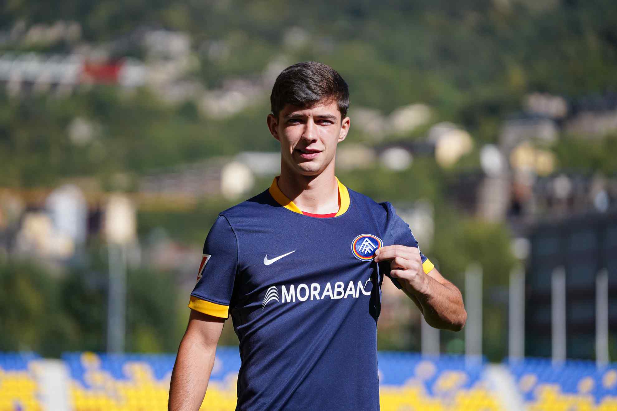 Diego Díaz, en su presentación como jugador del FC Andorra.