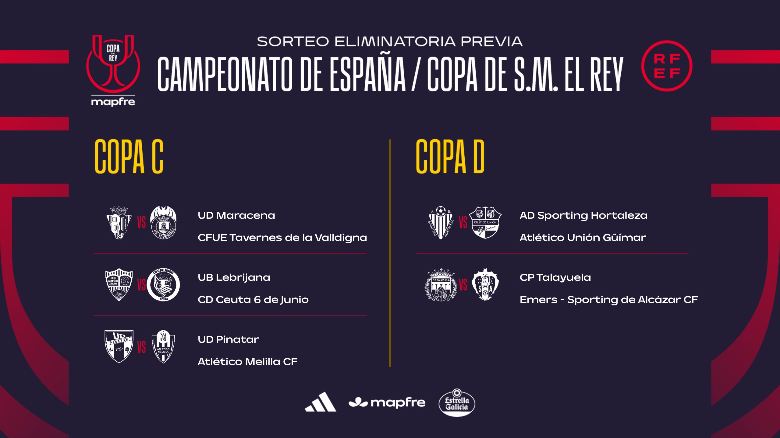 Los diez enfrenamientos de la eliminatoria previa.