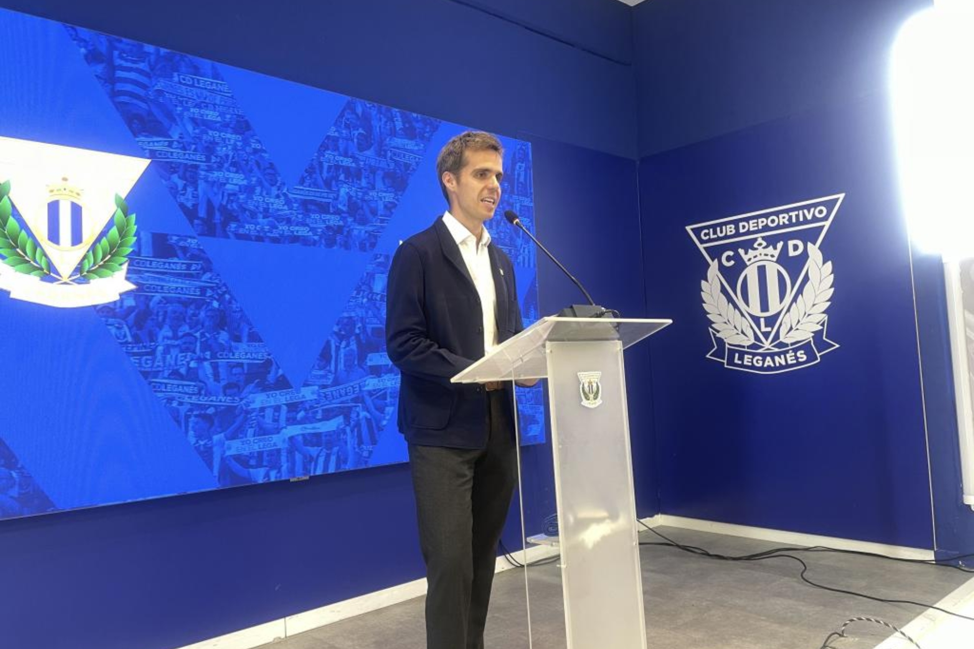 Eduardo Cosín, en un acto del club madrileño. LEGANÉS