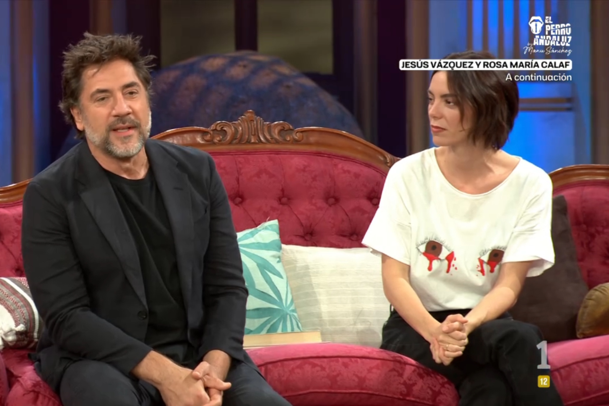 Javier Bardem y Victoria Luengo, en 'La Revuelta'.