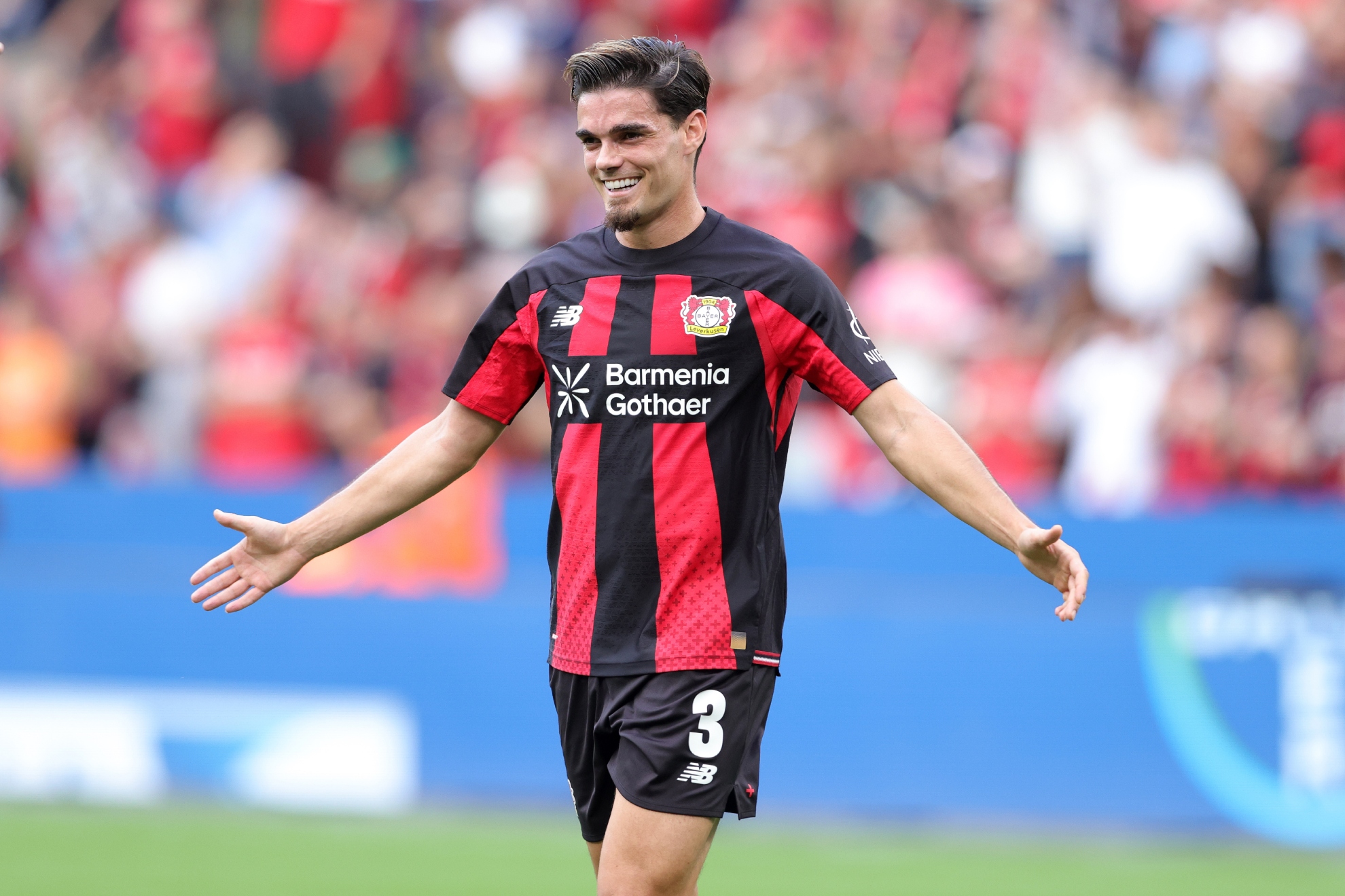 Miguel Gutiérrez celebra uno de sus pases de gol contra el Unión Berlín. GETTY IMAGES