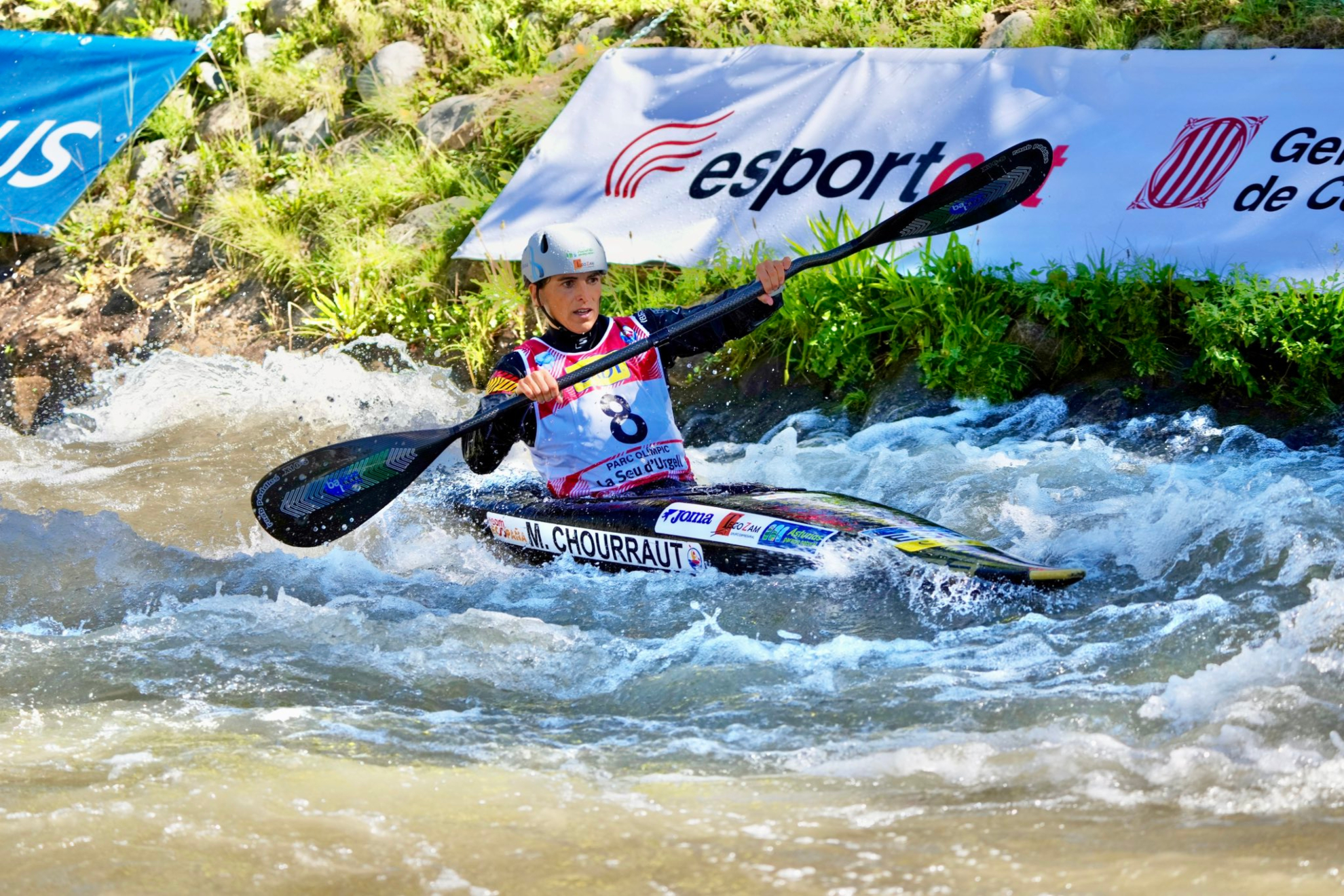 Maialen Chourraut durante una de sus bajadas en esta final de la Copa del Mundo. RFEP