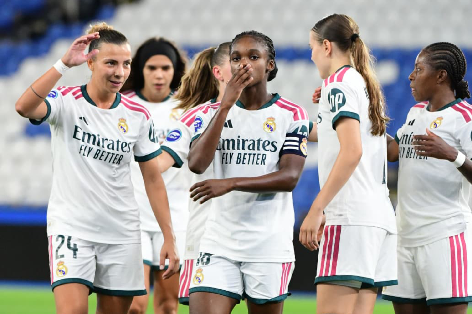 Linda Caicedo celebra el primer gol del Real Madrid en Riazor Real Madrid